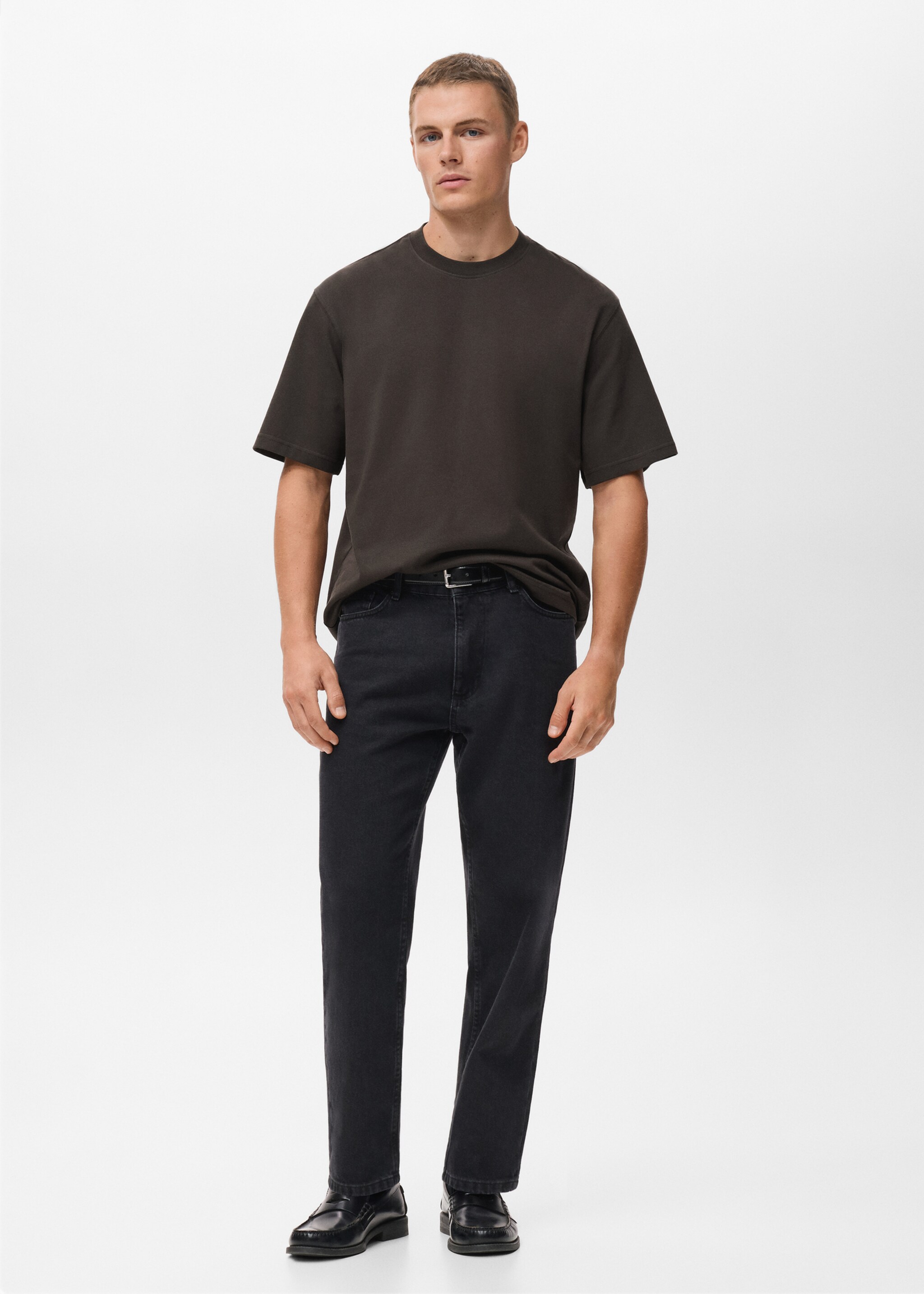 Relaxed Fit-T-Shirt aus 100 % Baumwolle - Allgemeine Ansicht, Schokolade. Ref: 17011240-00.