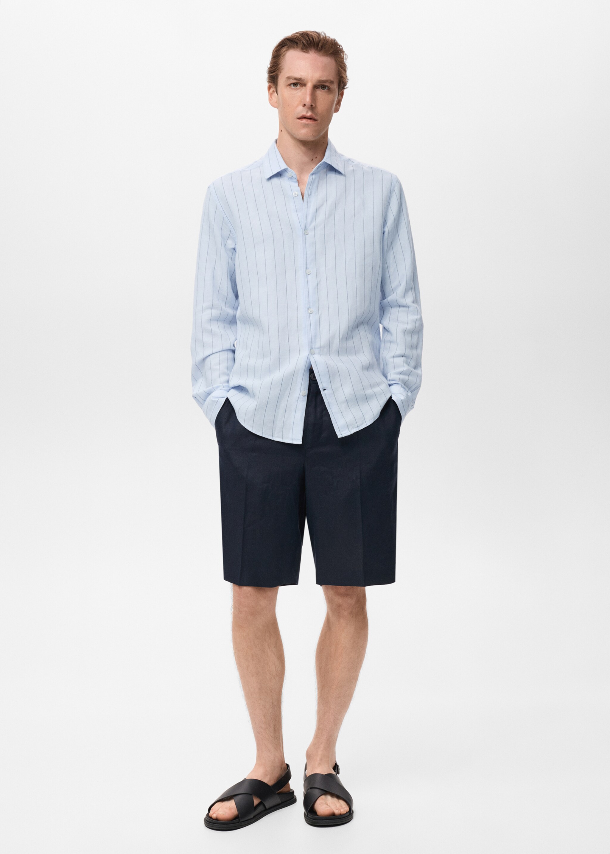 Linen pinstripe shirt - General plane