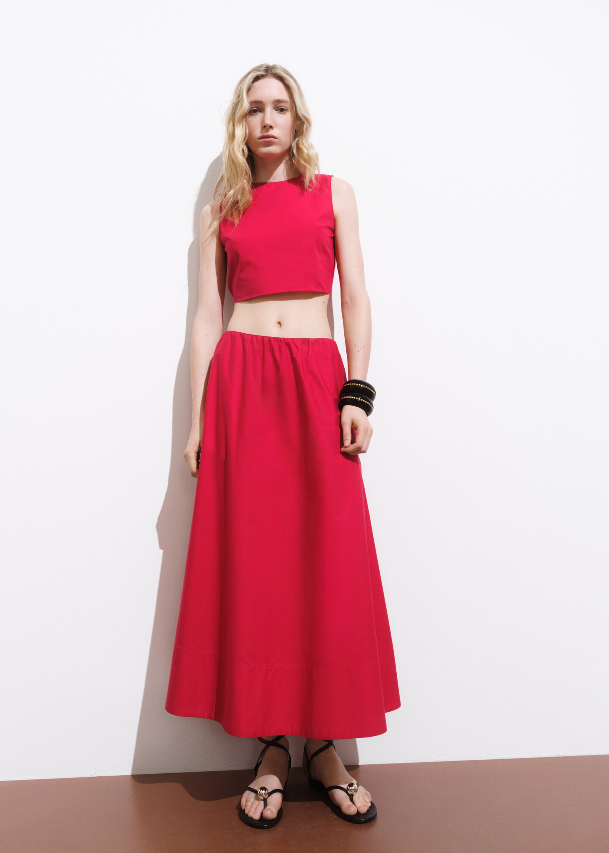 Flared cotton skirt - General plane