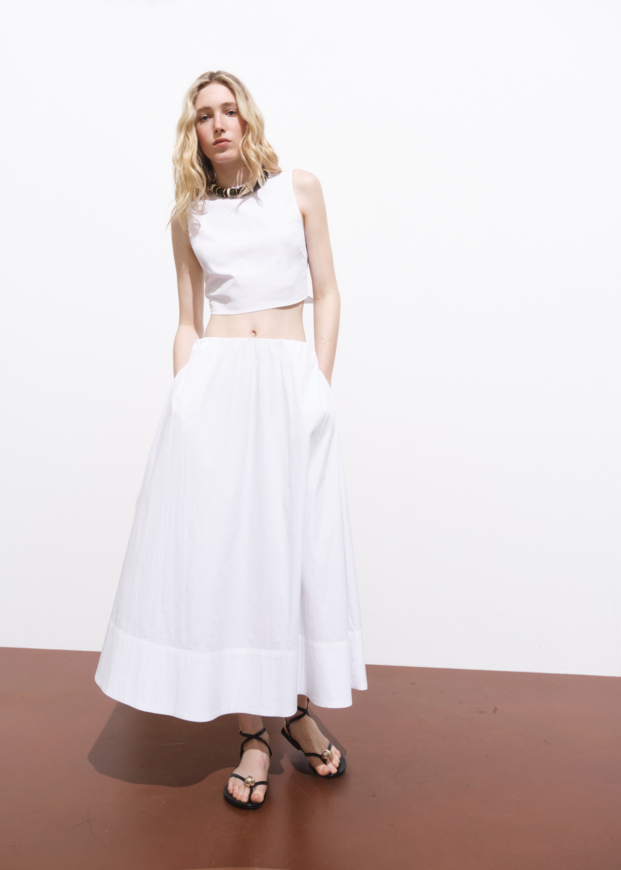 Flared cotton skirt - General plane