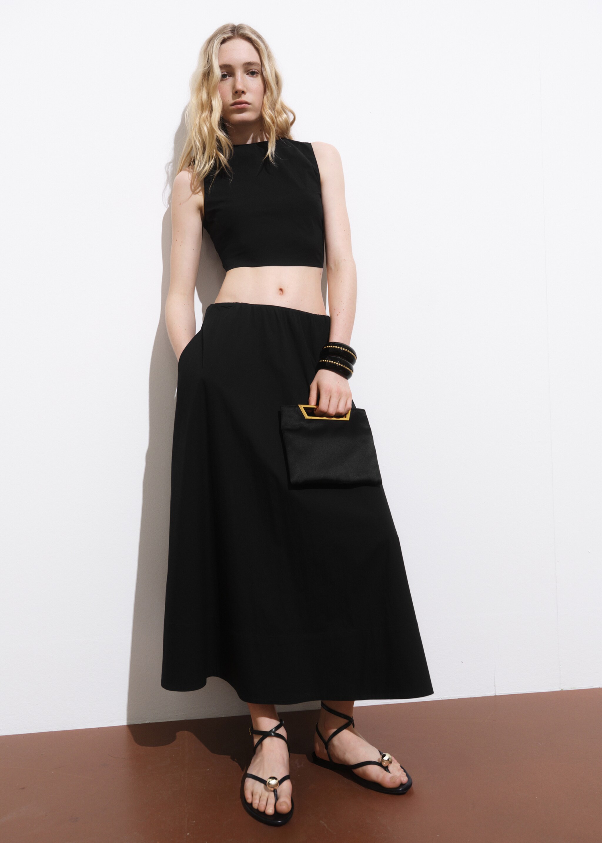Flared cotton skirt - General plane