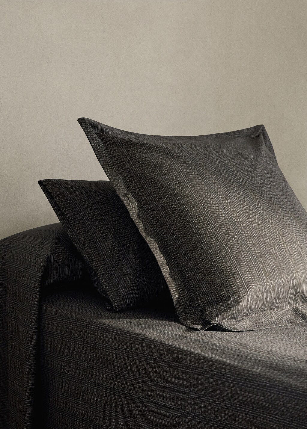 Percale cotton tailored-print pillowcase 45x110cm