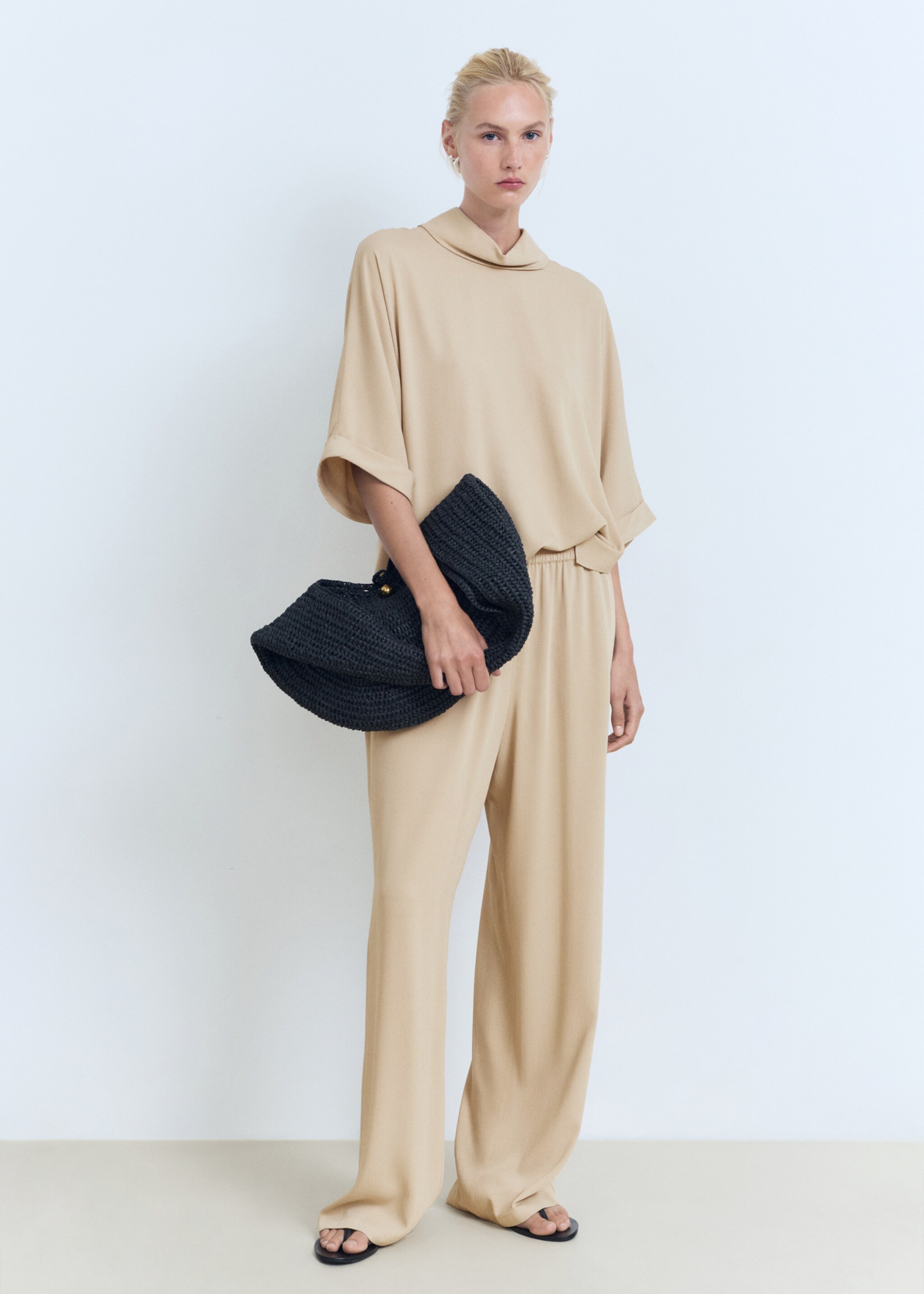 Pantalon droit taille élastique - Plan général