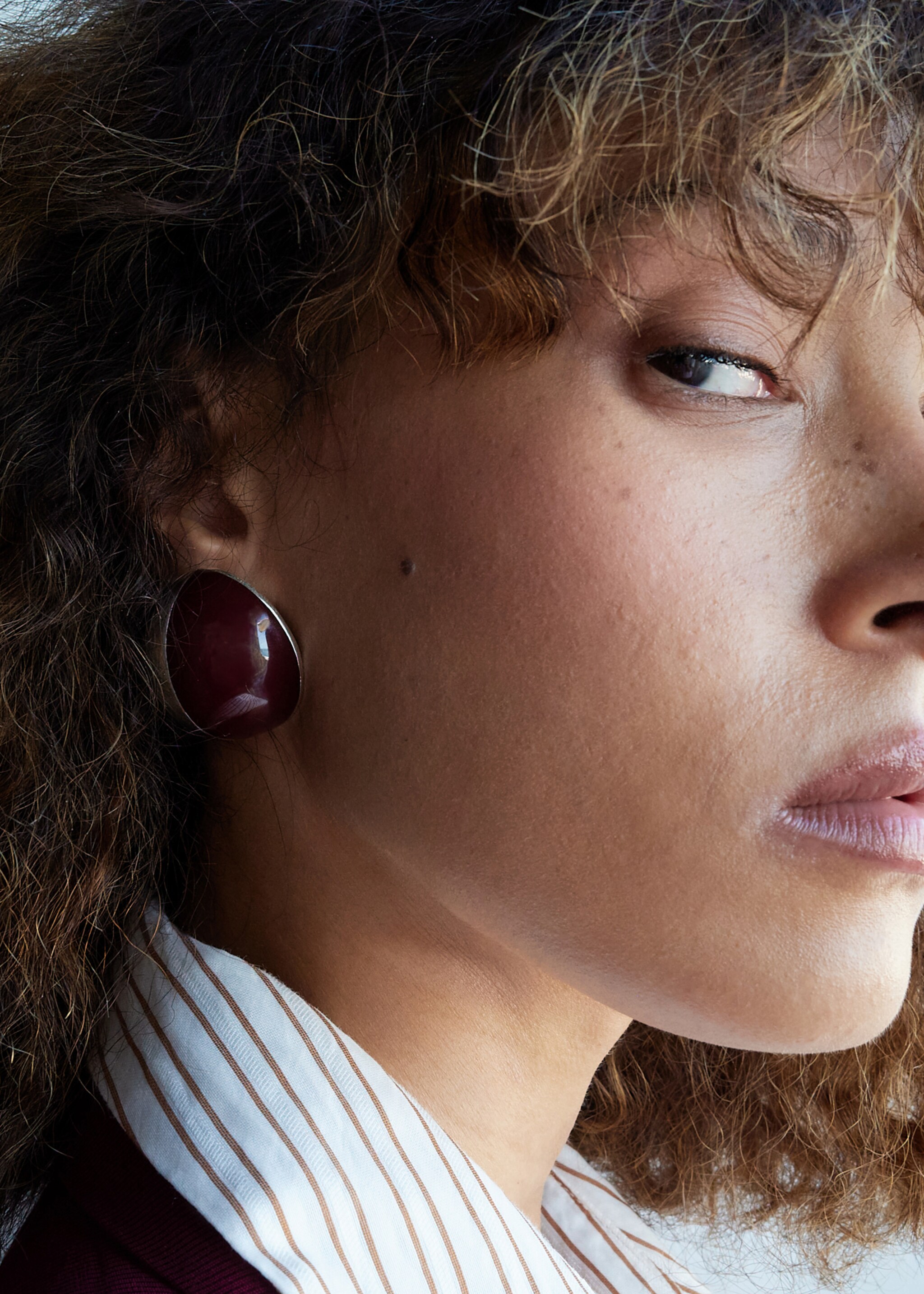 Combined round earrings - General plane, Silver. Ref: 17012554-00.