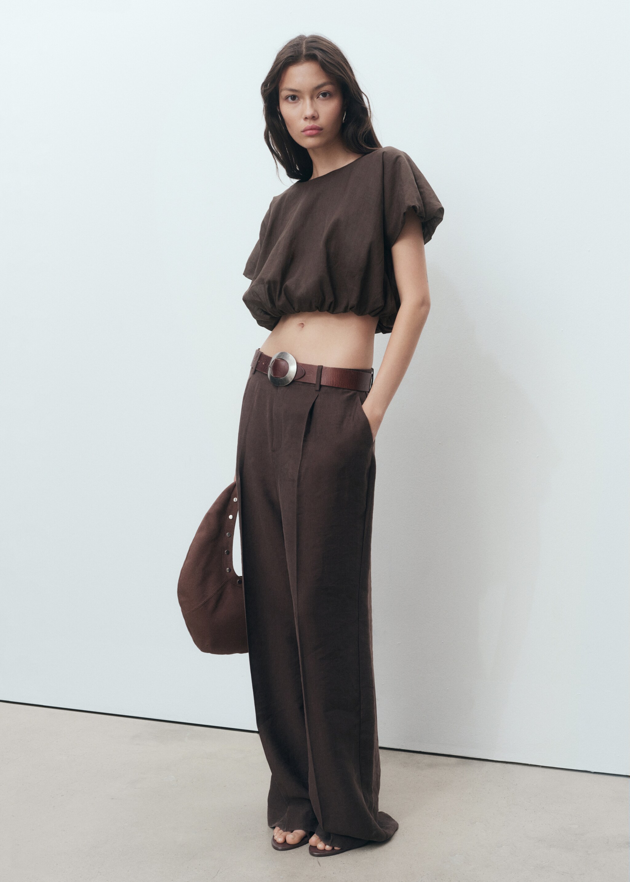 Blouse en ramie crop globe - Plan général