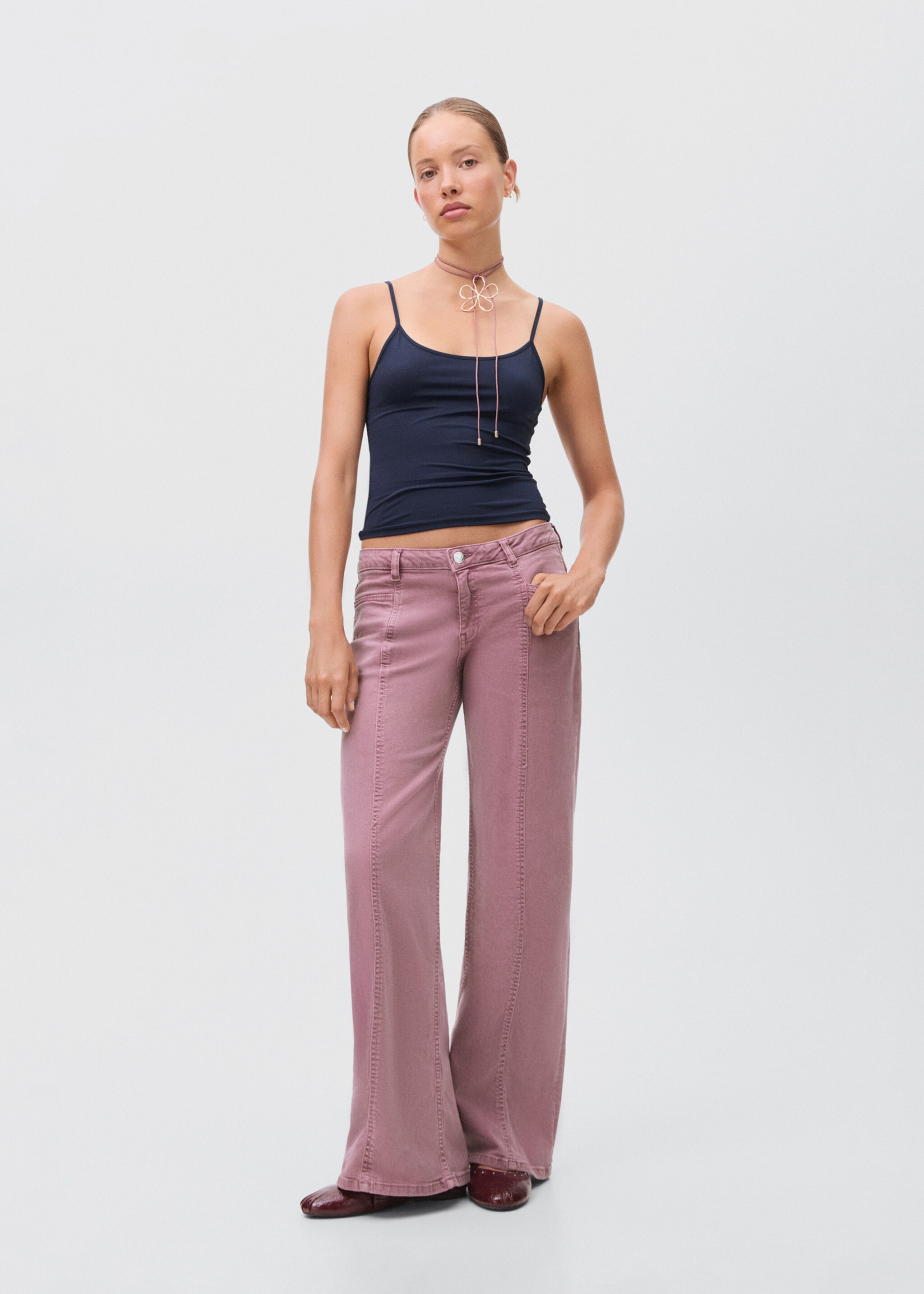 Jeans straight estrellas - Plano general, Rosa pastel. Ref: 17012917-00.