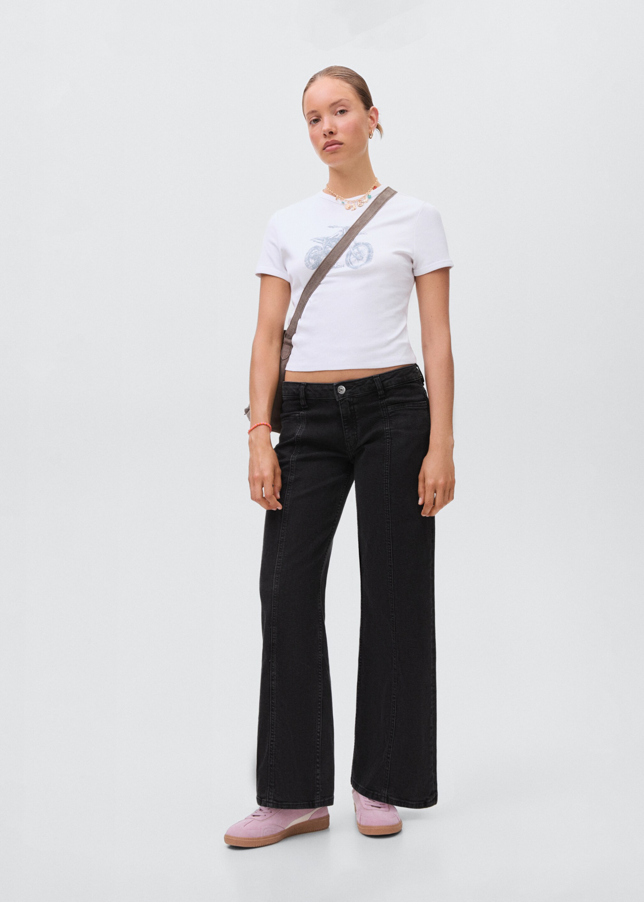 Jeans straight estrellas - Plano general, Denim negro. Ref: 17012919-00.