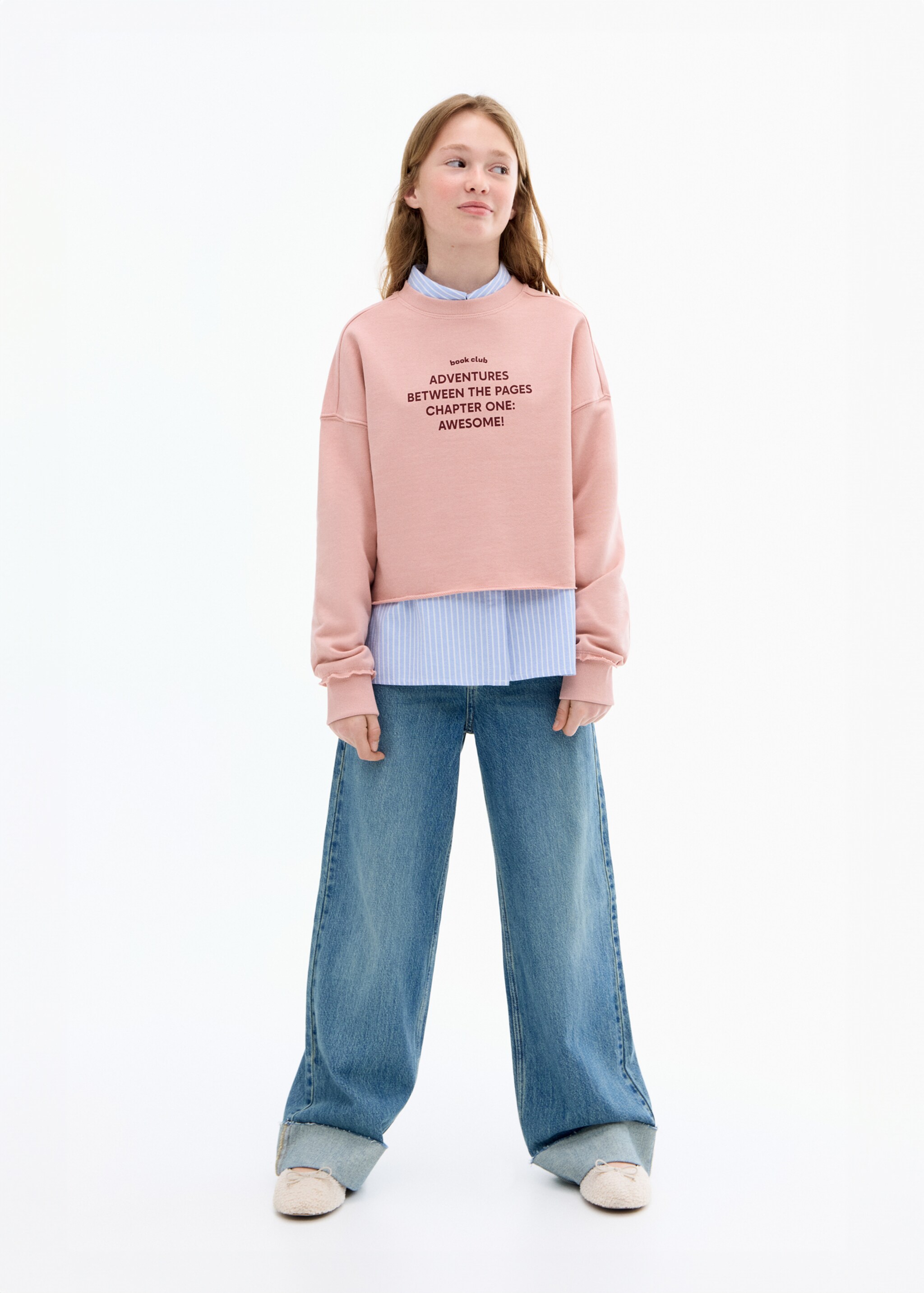 Dessuadora missatge estampat - Pla general