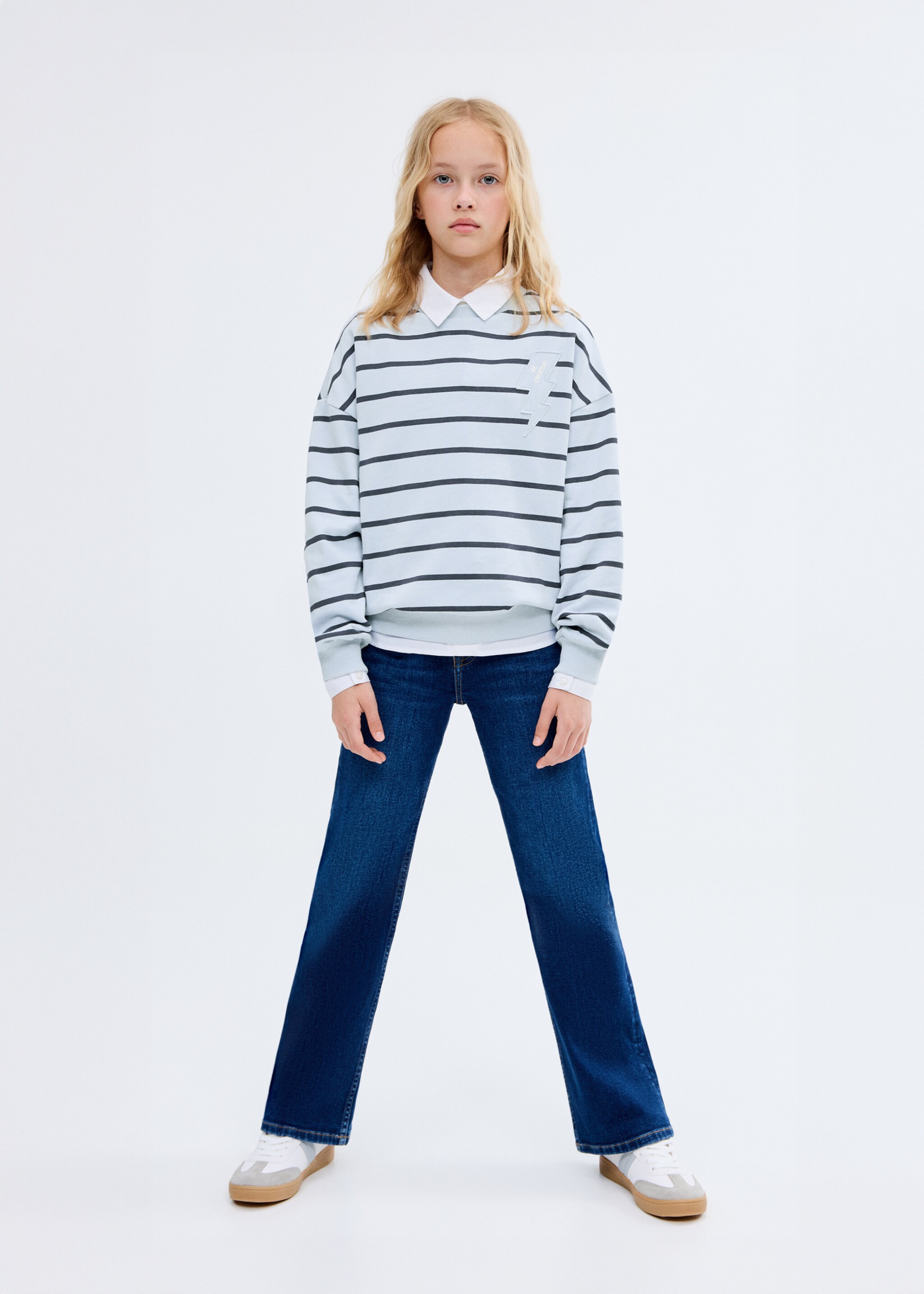 Embroidery striped sweatshirt - General plane