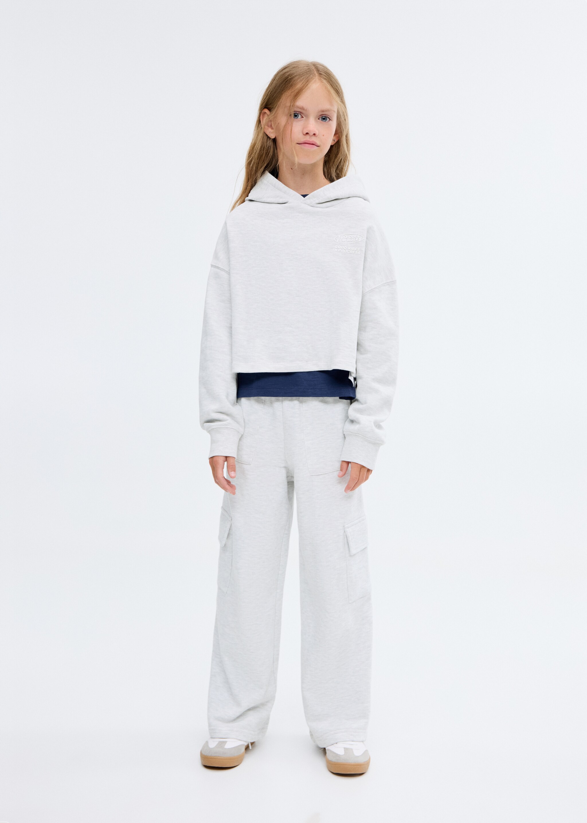 Printed hoodie - General plane, Light Heather Grey. Ref: 17013294-00.