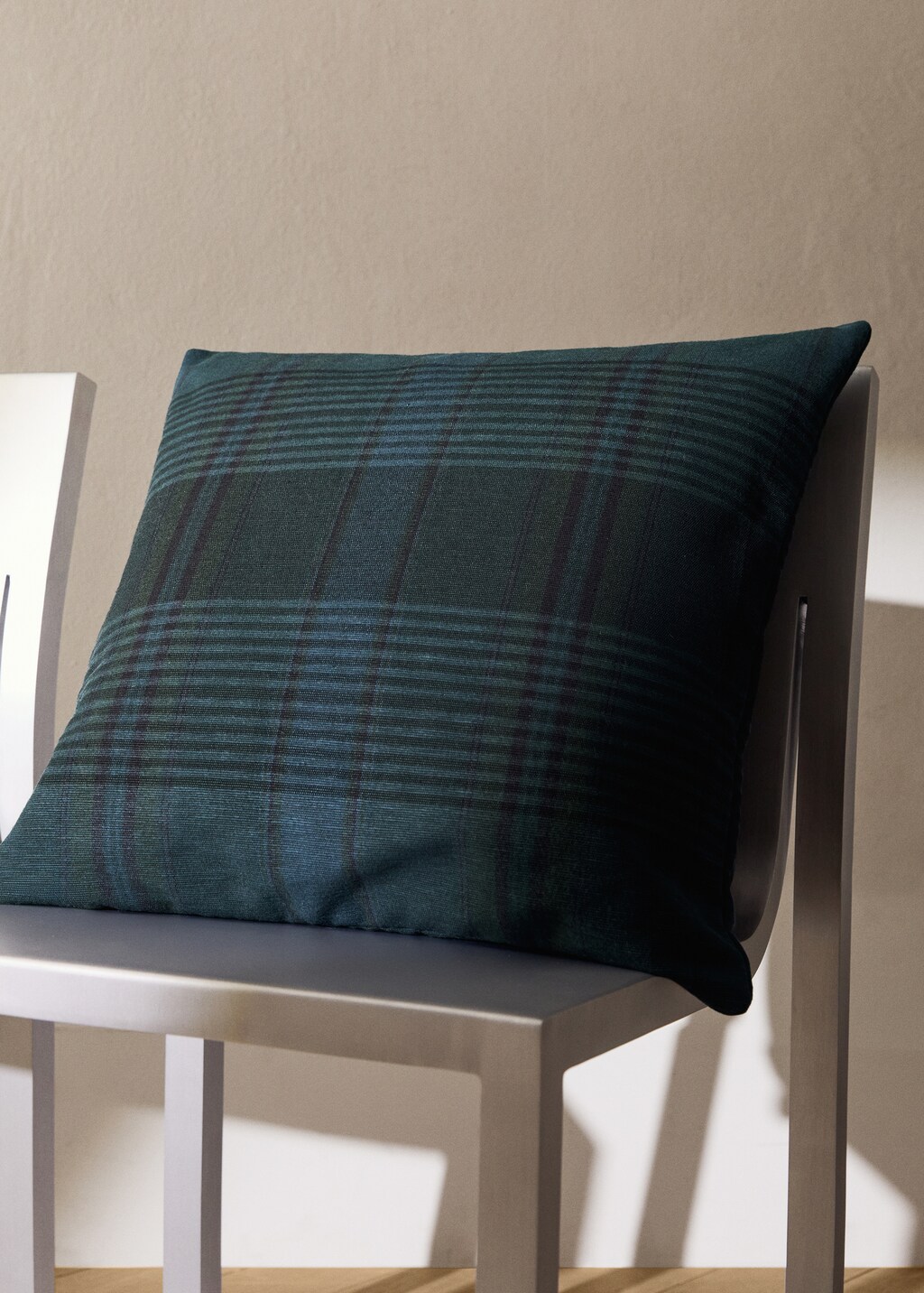 Overdyed checked cushion cover 50x50cm