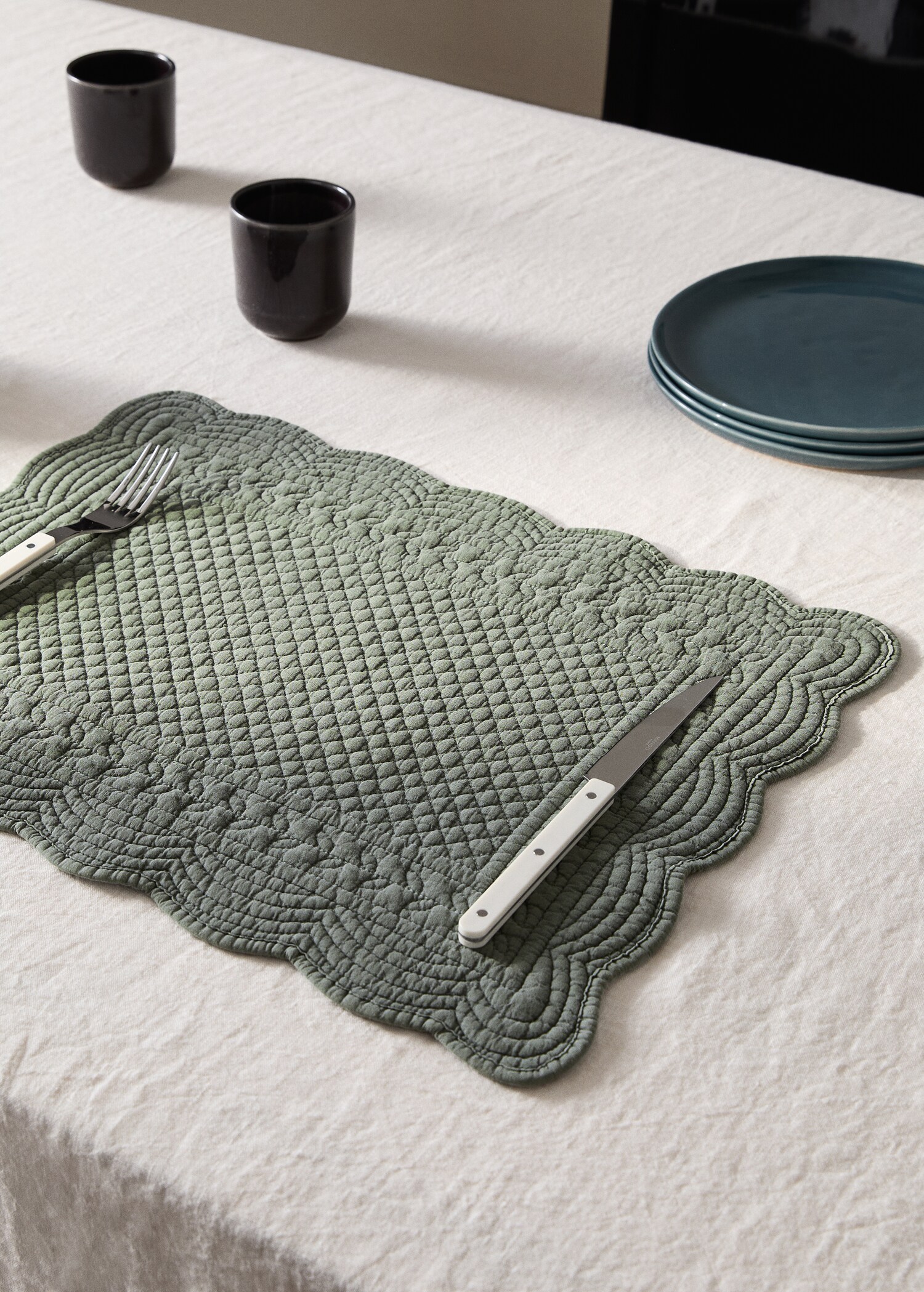 Quilted cotton table mat - General plane