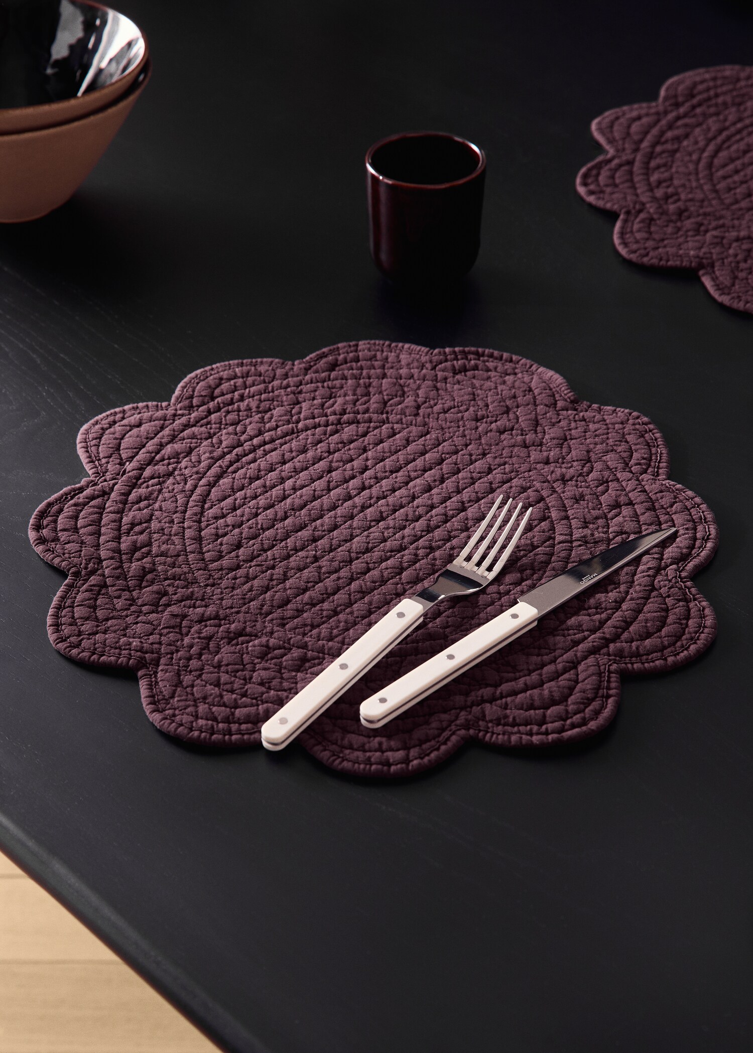 Round quilted placemat - General plane
