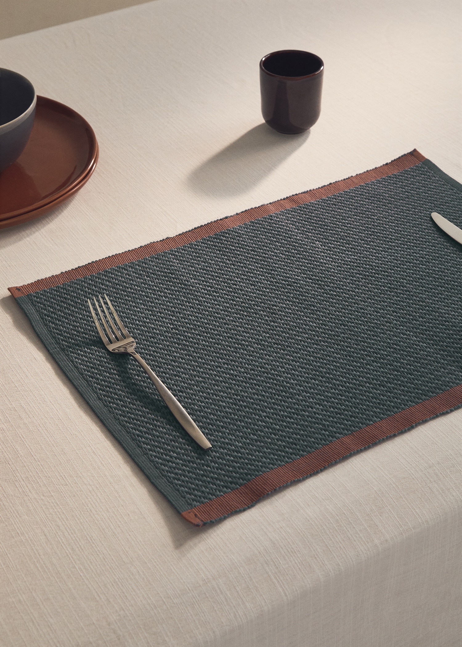 Cotton check placemat - General plane