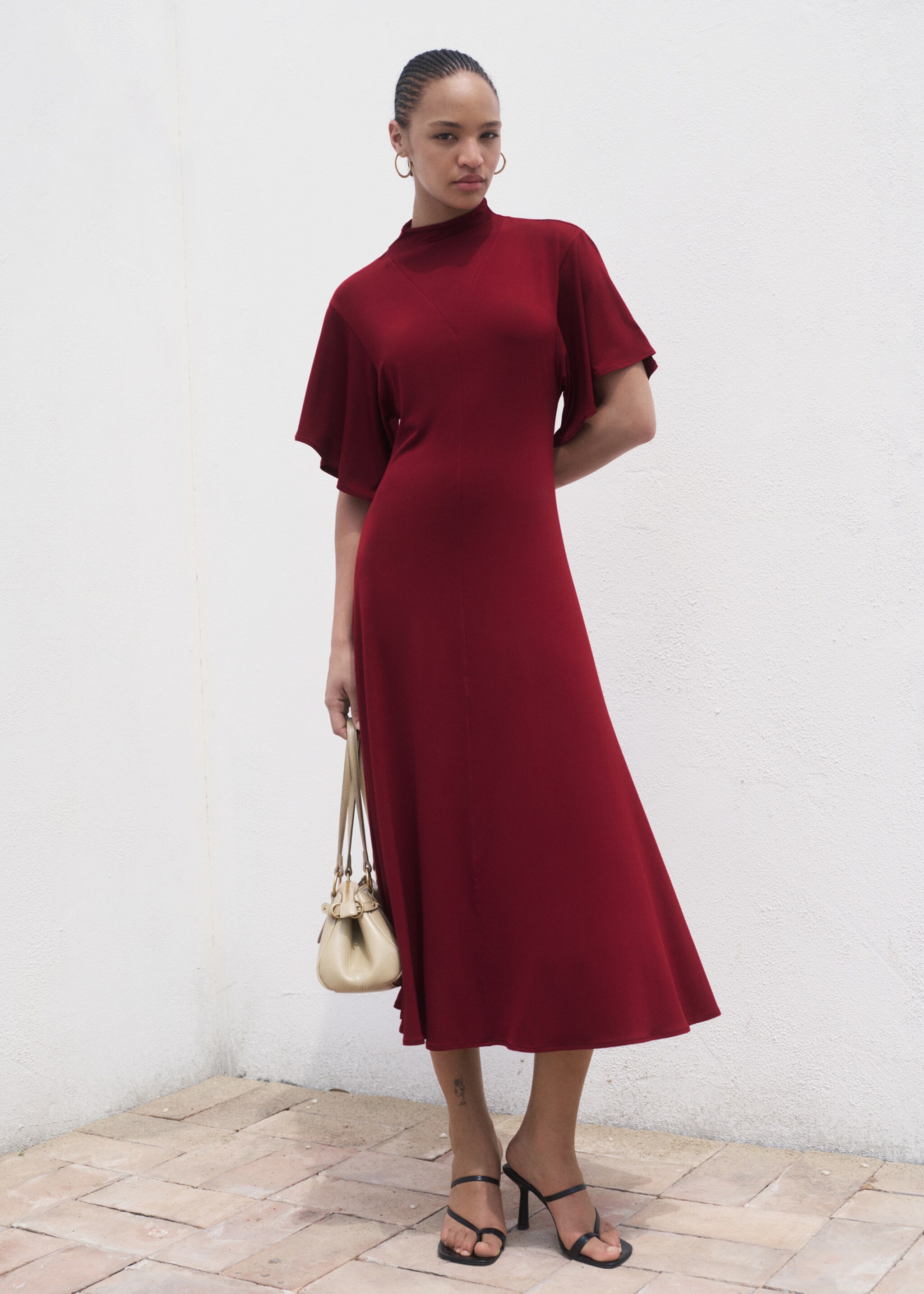 Robe midi manches évasées - Plan général