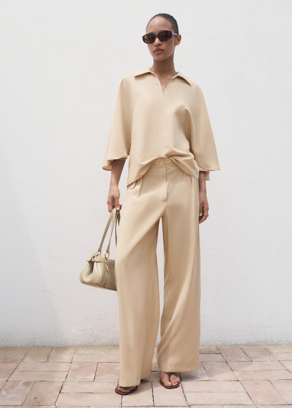 Oversized three-quarter sleeve shirt