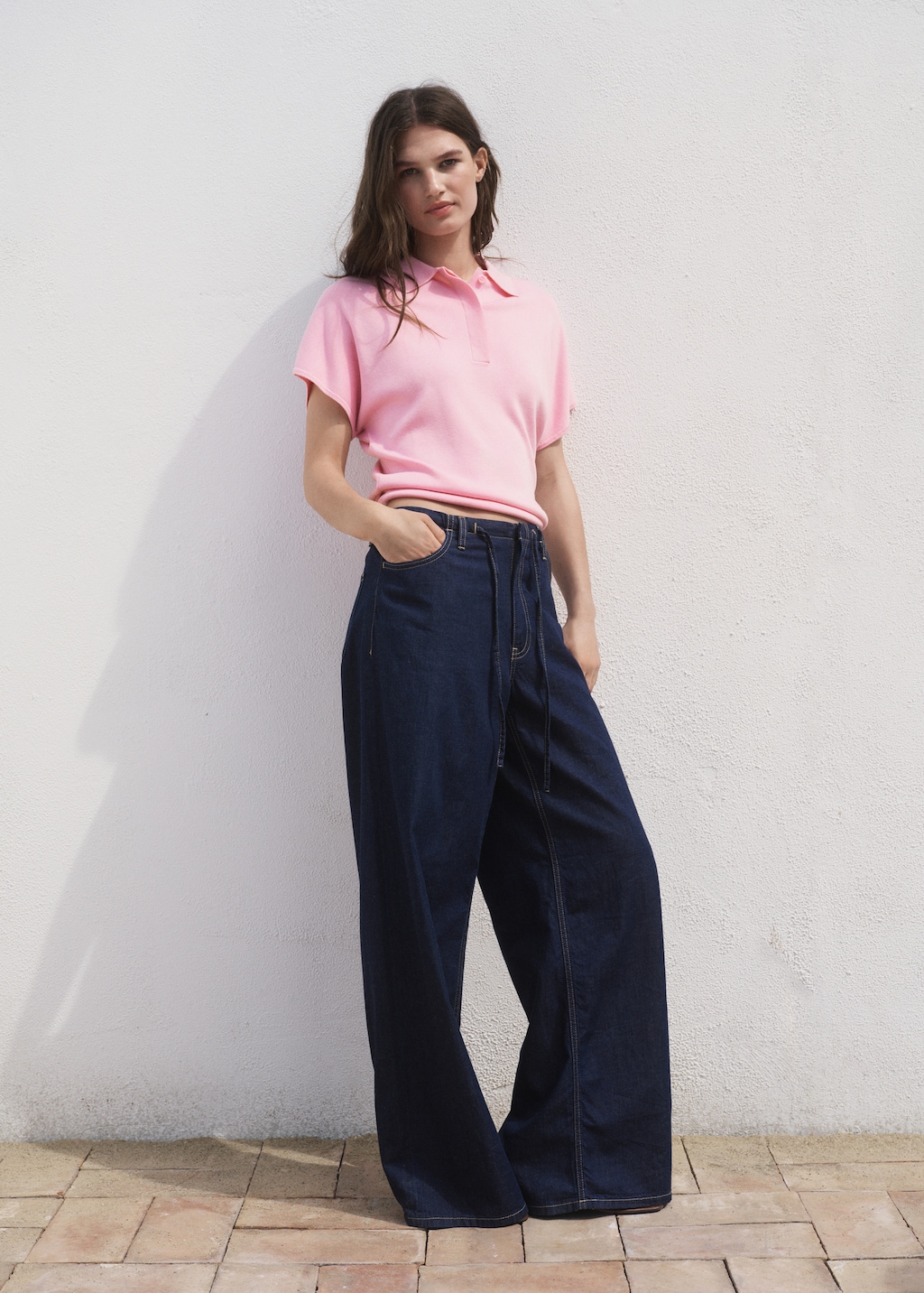 Mango Short-sleeved polo-neck sweater