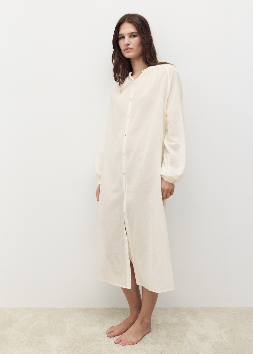 Cotton tunic with buttons