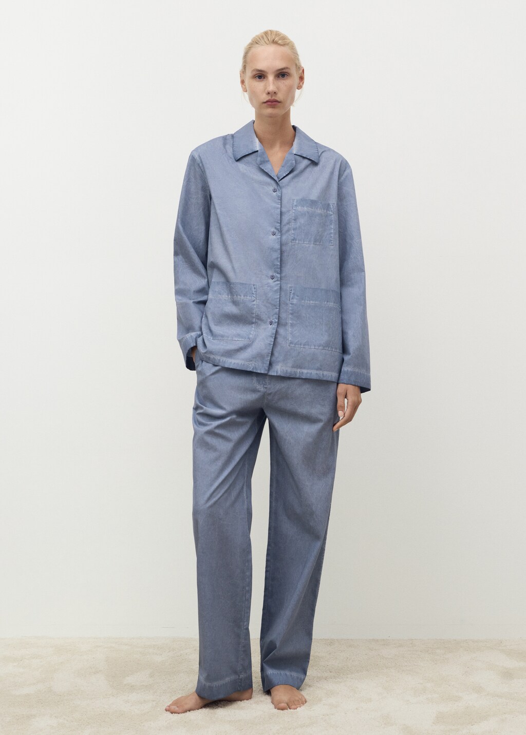 Garment-dyed cotton long pants - image 2