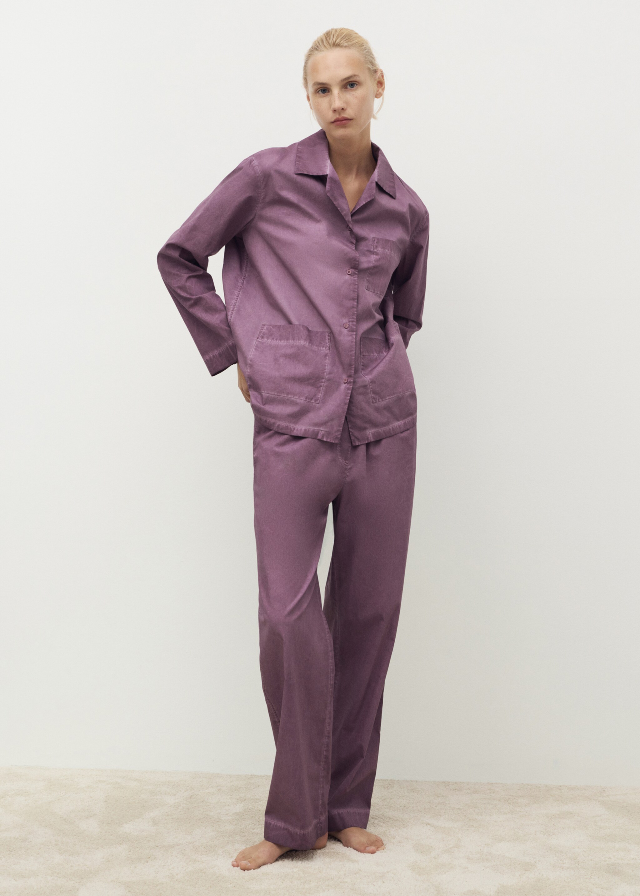 Pantalón largo algodón garment dyed - Plano general