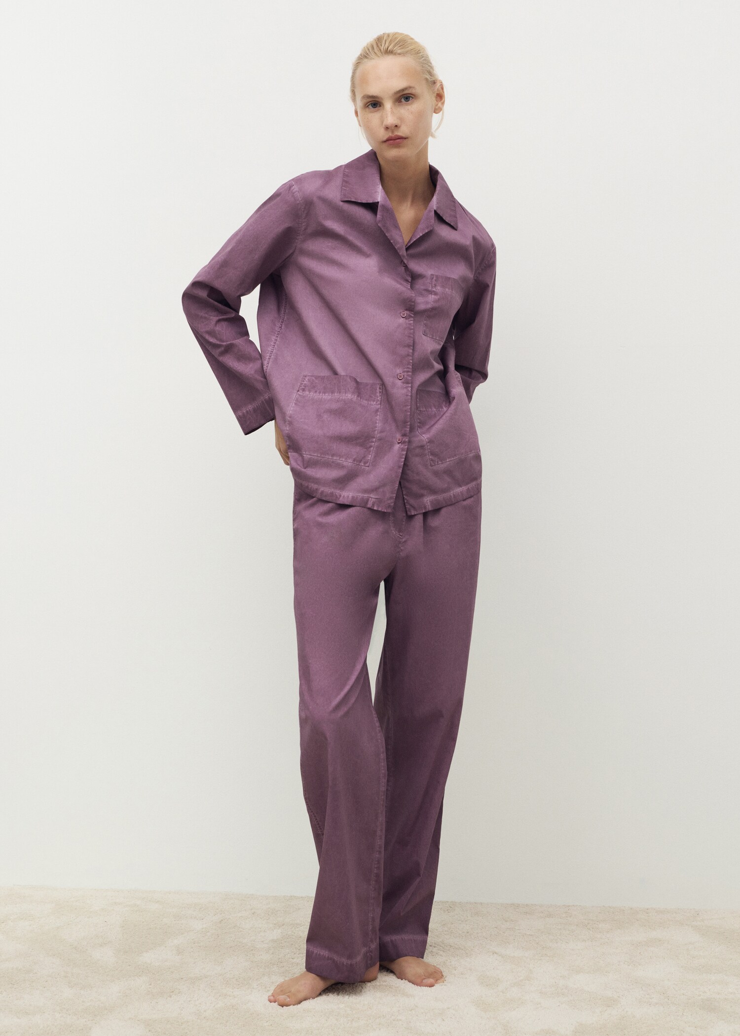 Pantalón largo algodón garment dyed - Plano general