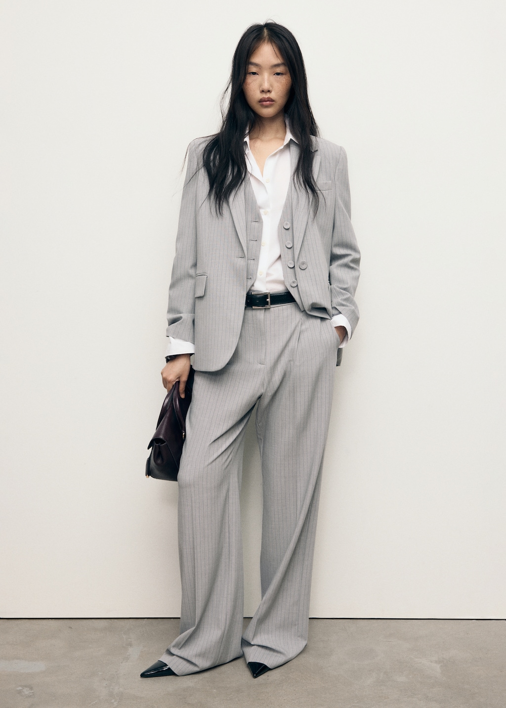 Pinstripe suit trousers - image 2
