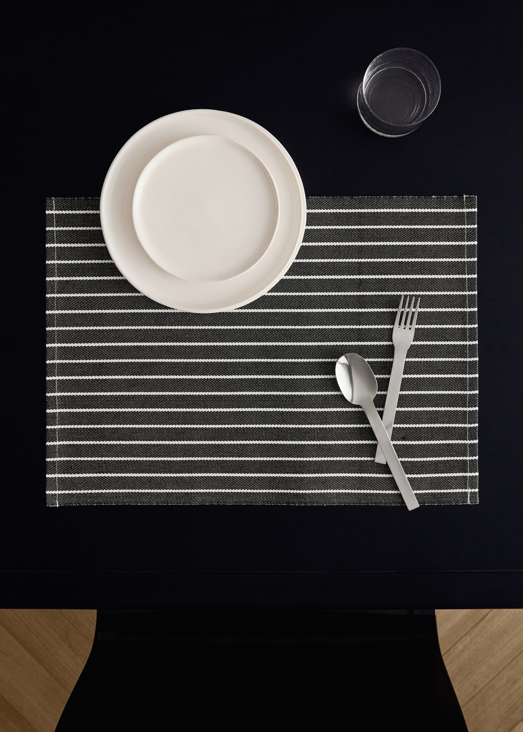 Cotton striped placemats - General plane, Brown. Ref: 17014129-00.