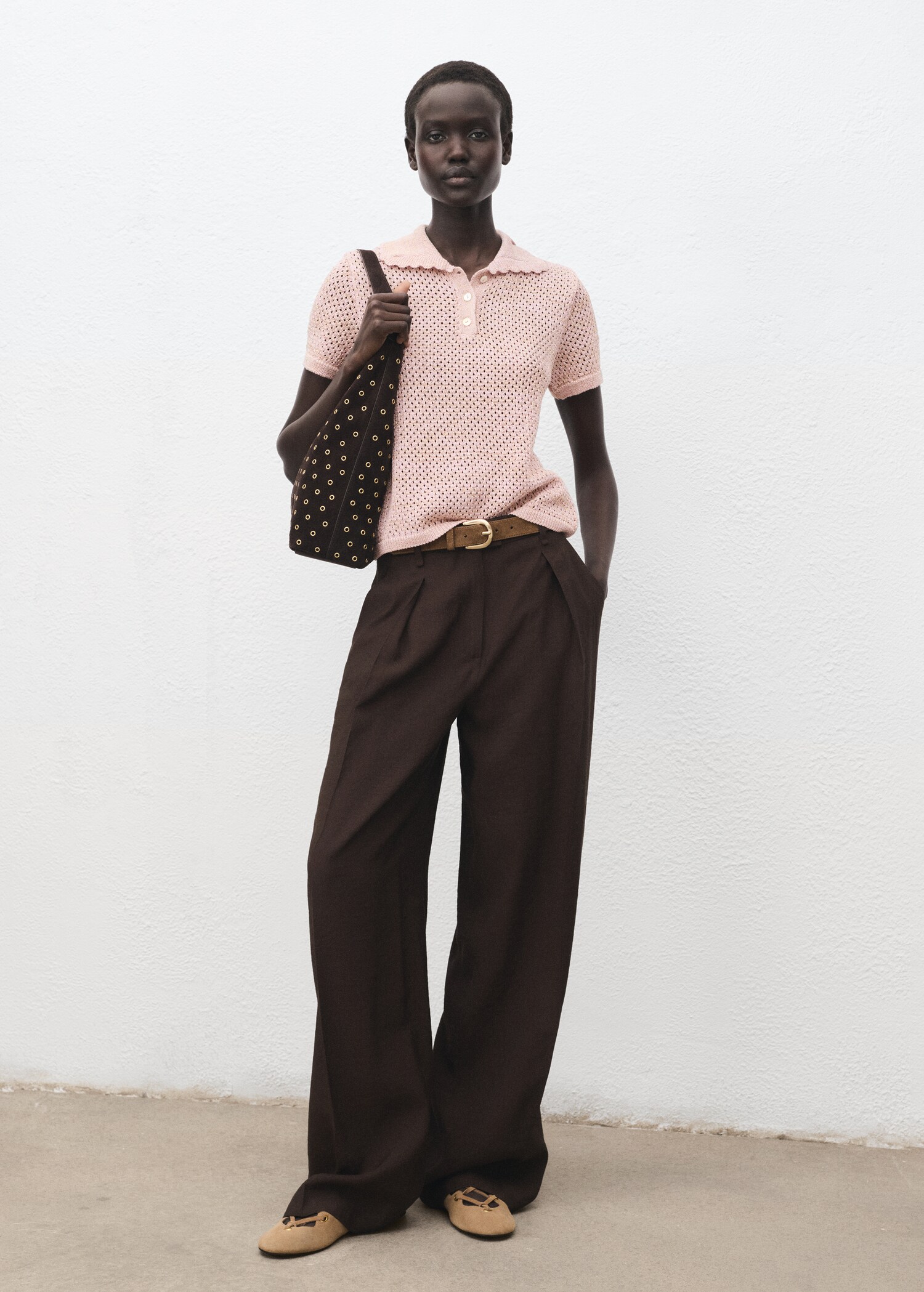 Short-sleeved crochet sweater - General plane