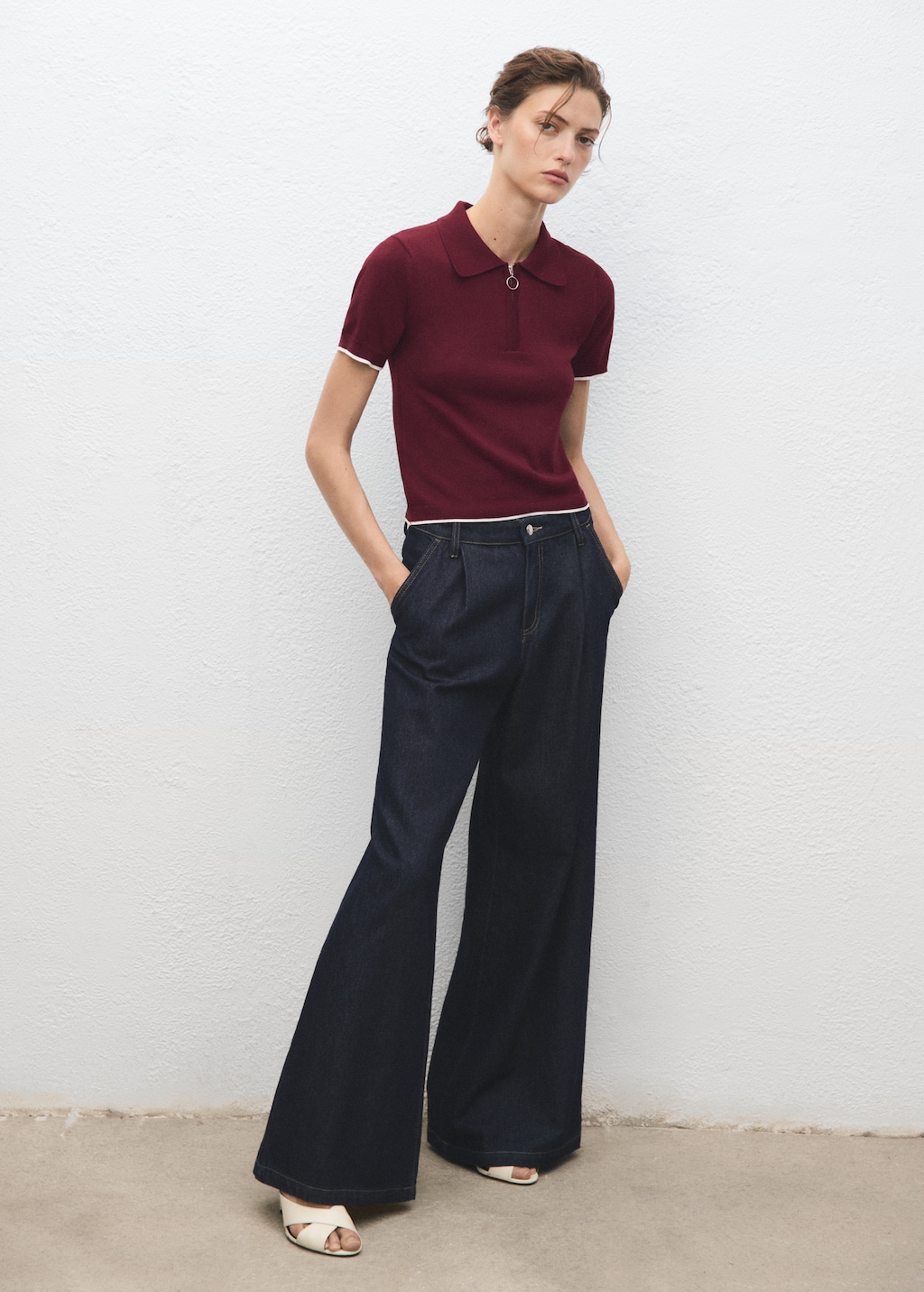 Mango Polo-neck sweater with zipper