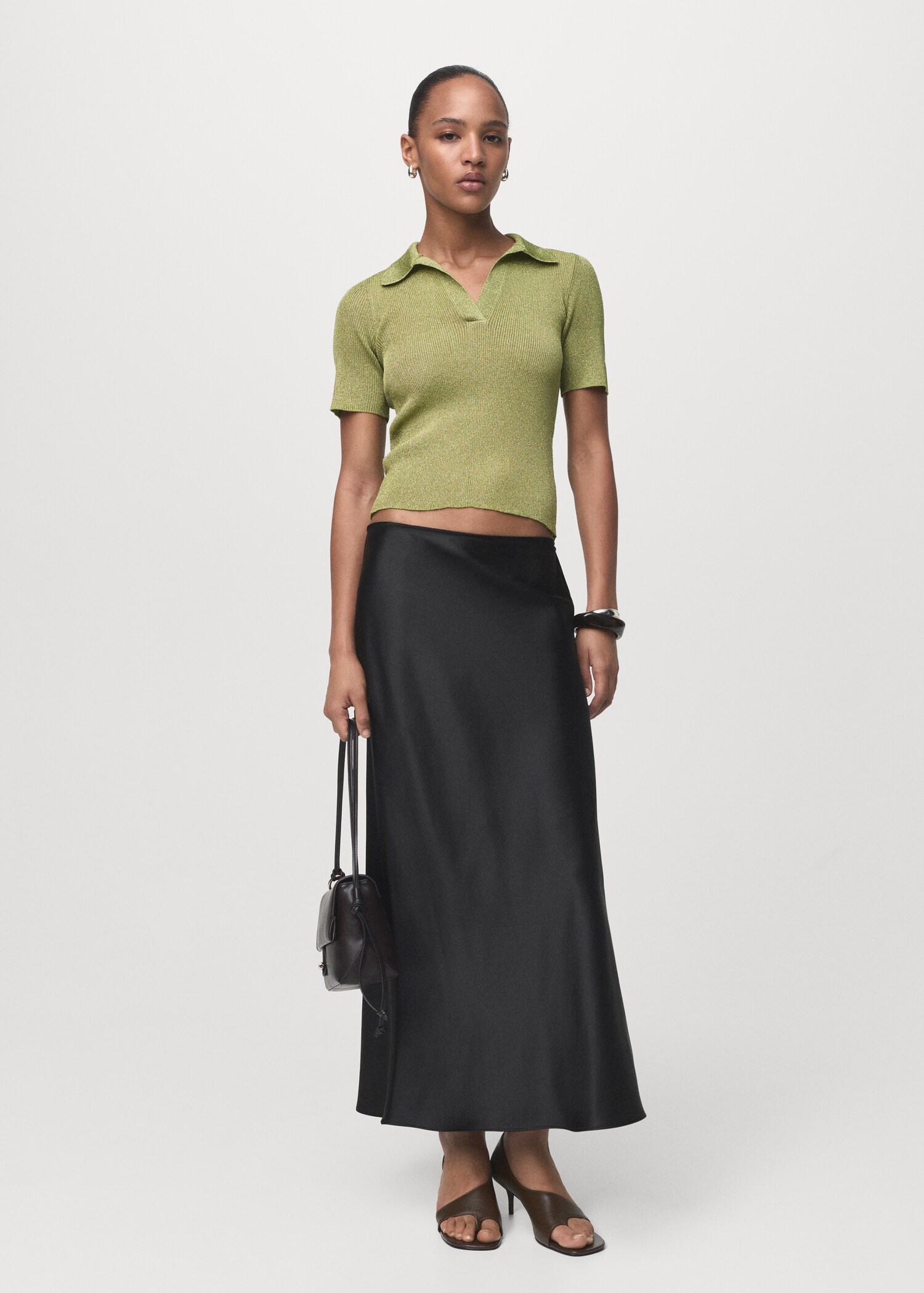 Jersey lúrex cuello polo - Plano general