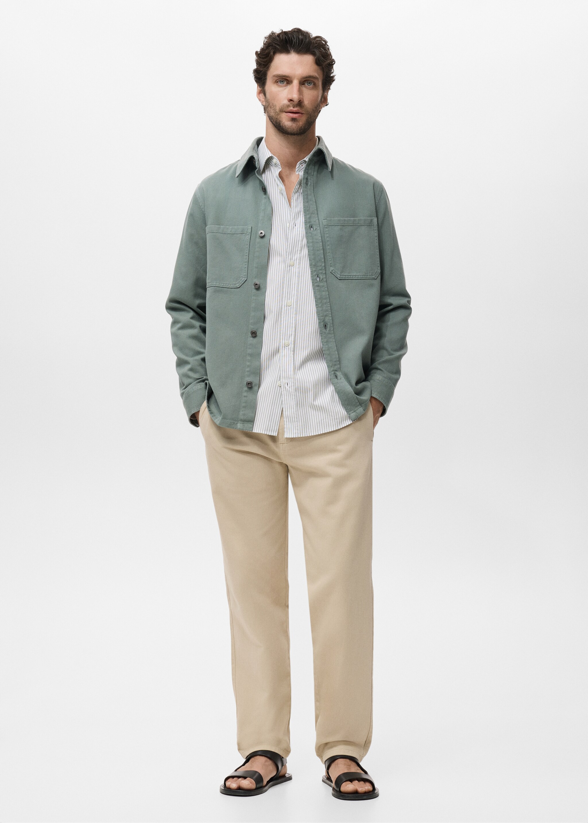 Chemise coton rayures regular-fit - Plan général