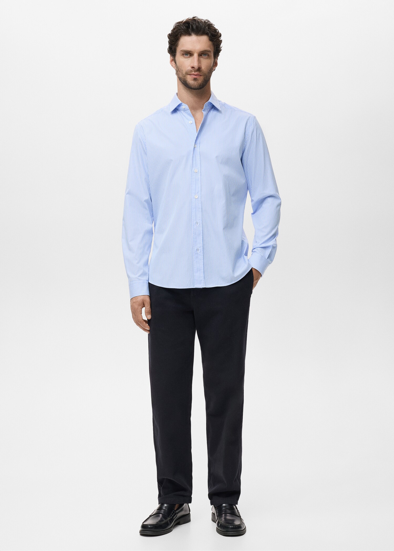 Regular fit striped cotton shirt - General plane