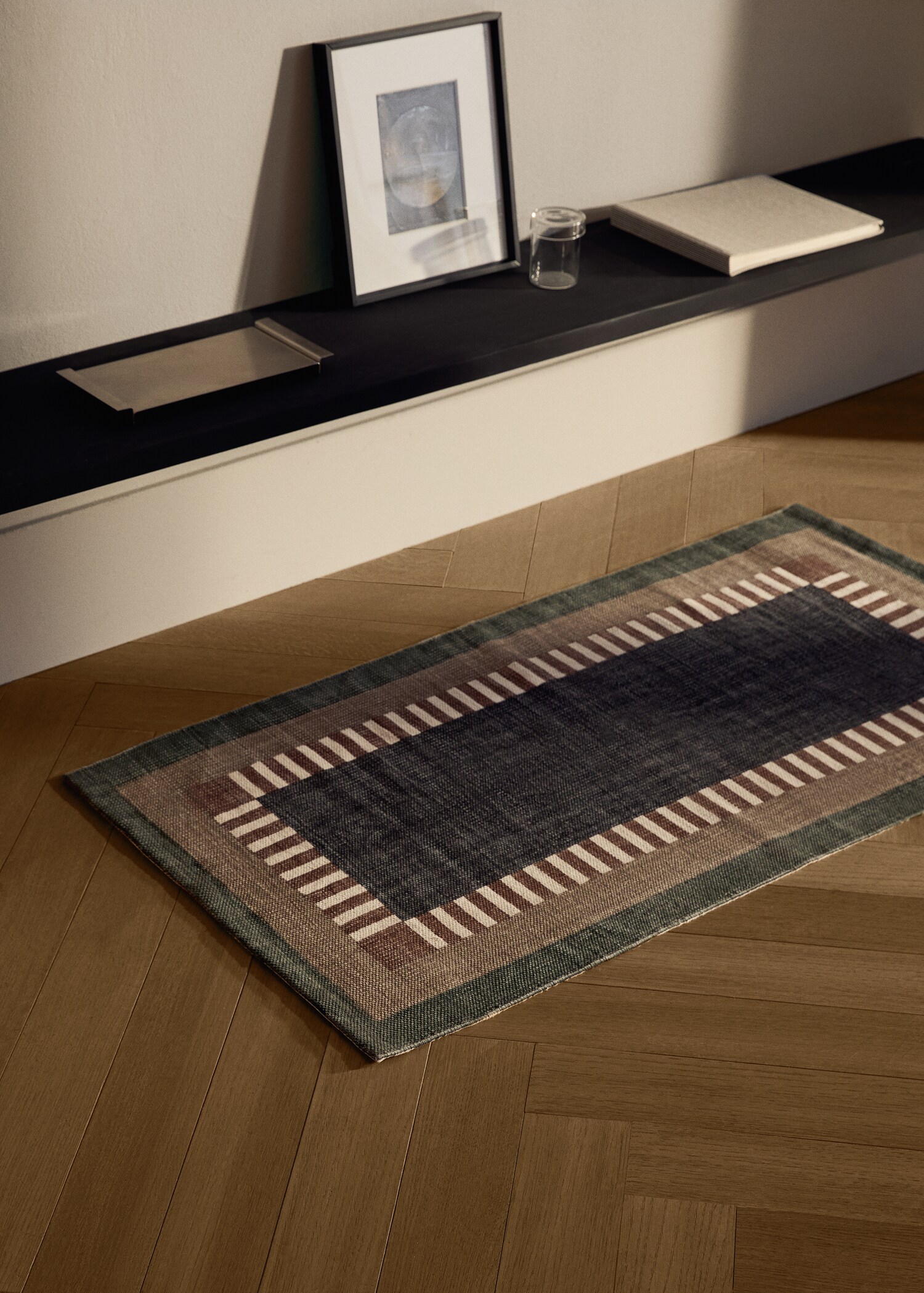 Geometric print cotton rug - Total bildeutsnitt