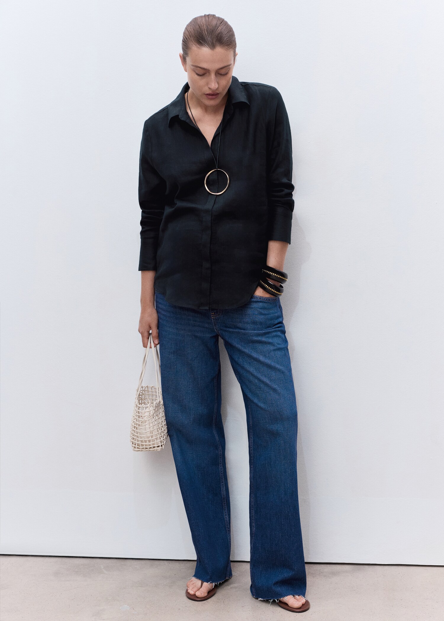 Wide-leg maternity jeans - General plane