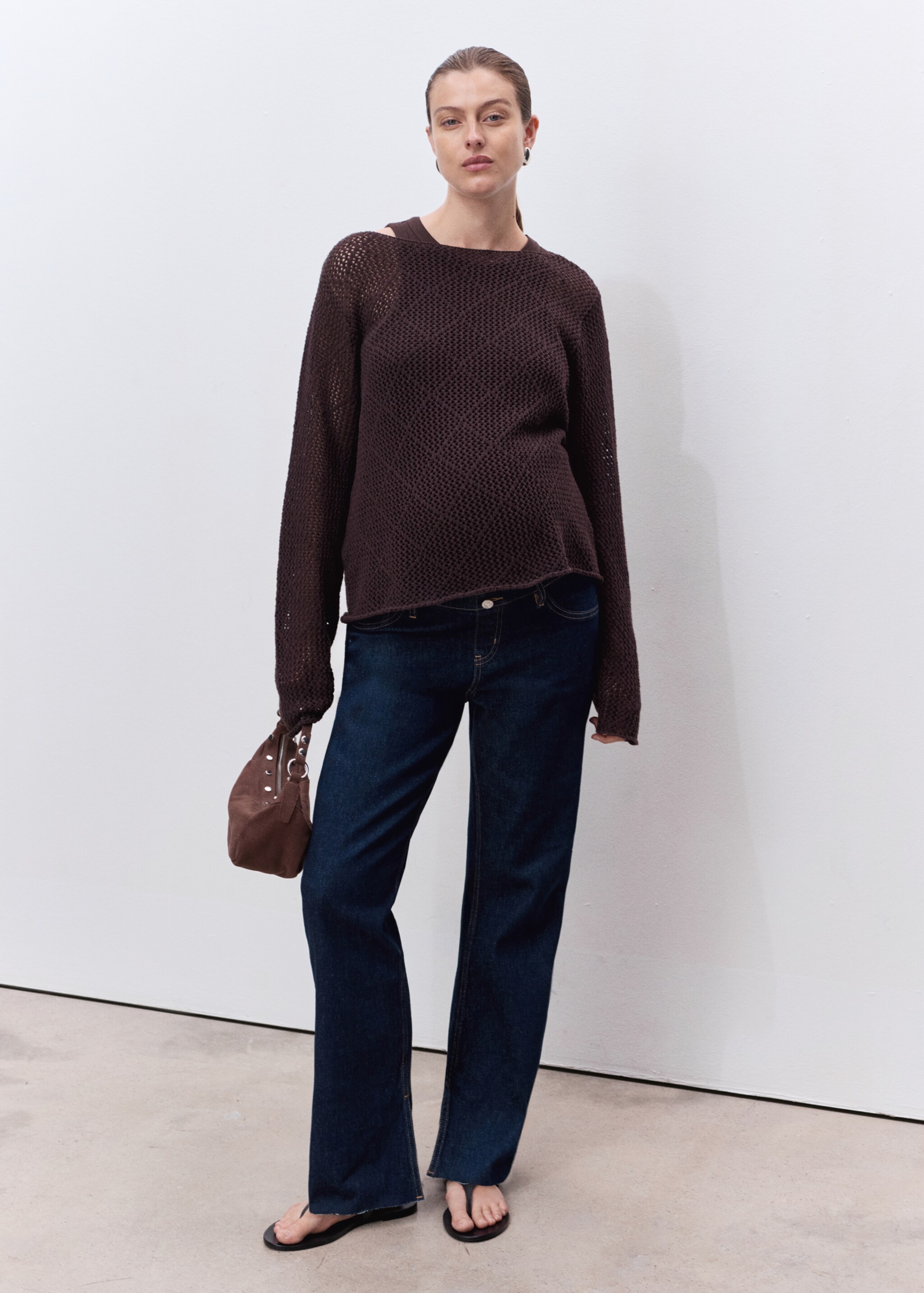 Maternity Straight Jeans - General plane, Open Blue. Ref: 17015150-00.