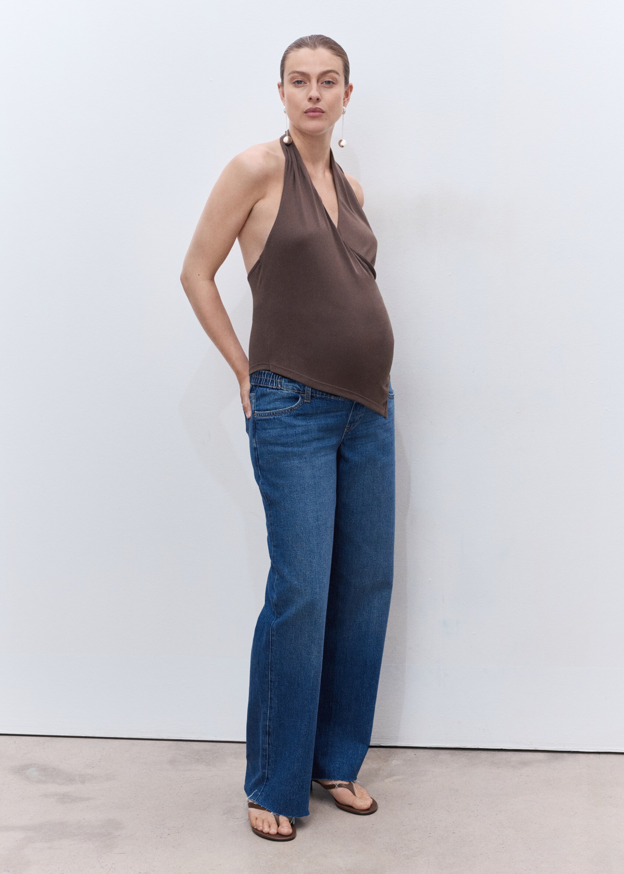 Wide-leg maternity jeans - General plane, Medium Blue. Ref: 17015154-00.