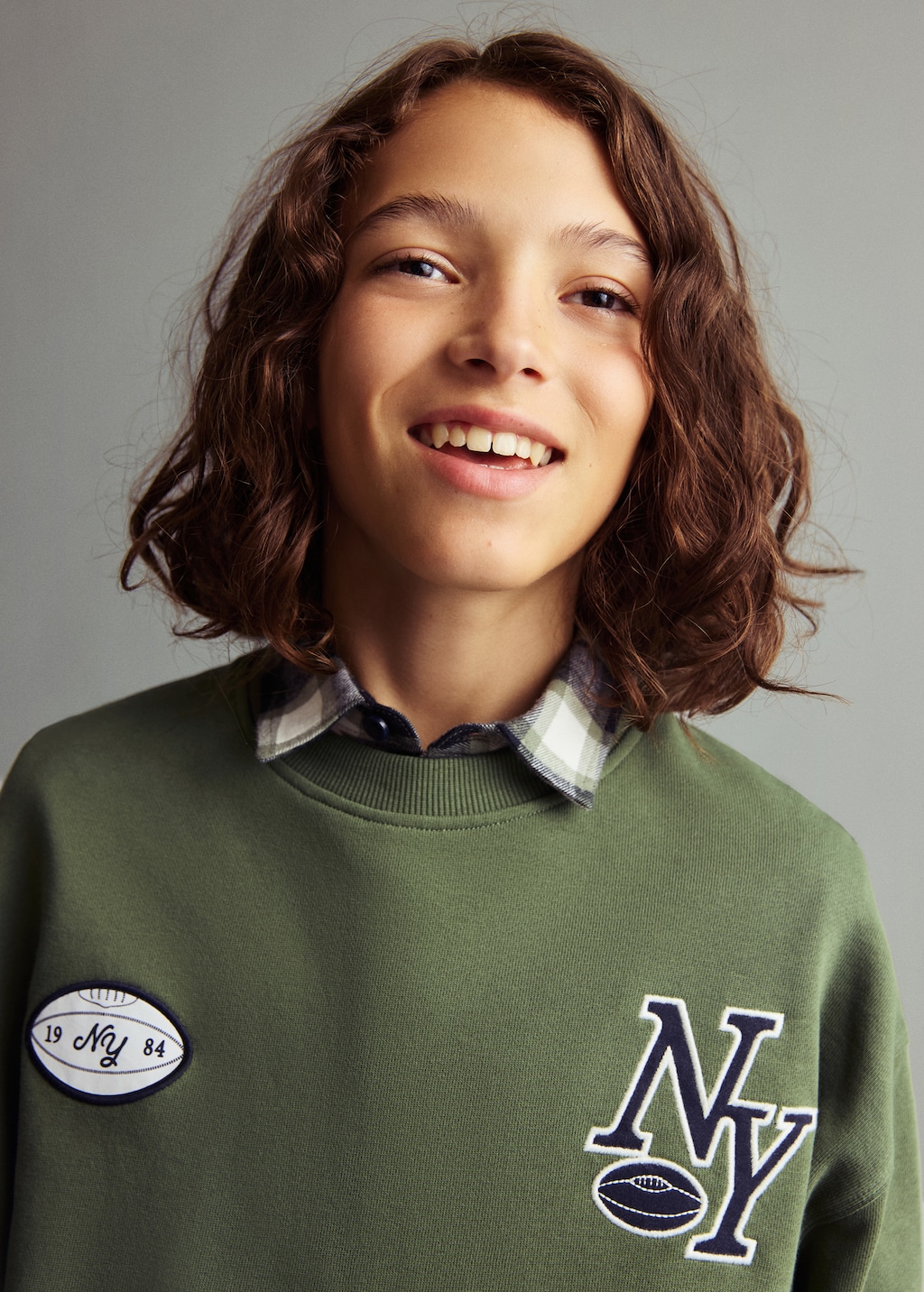 Printed embroidered sweatshirt