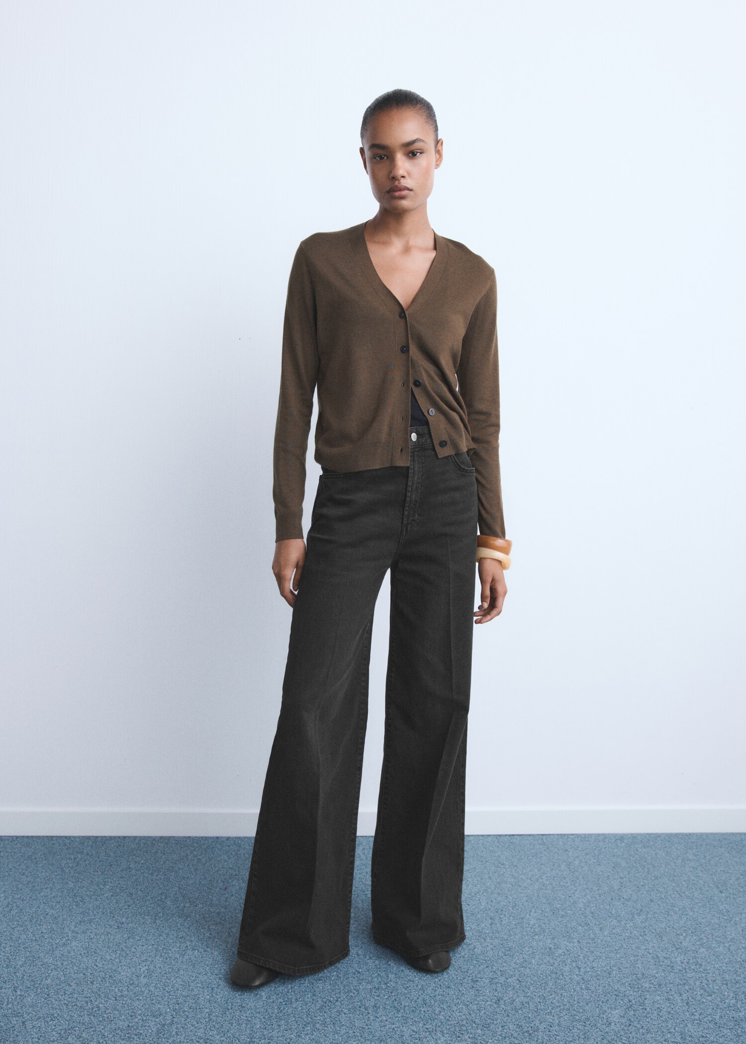 Jean wide leg taille haute - Plan général