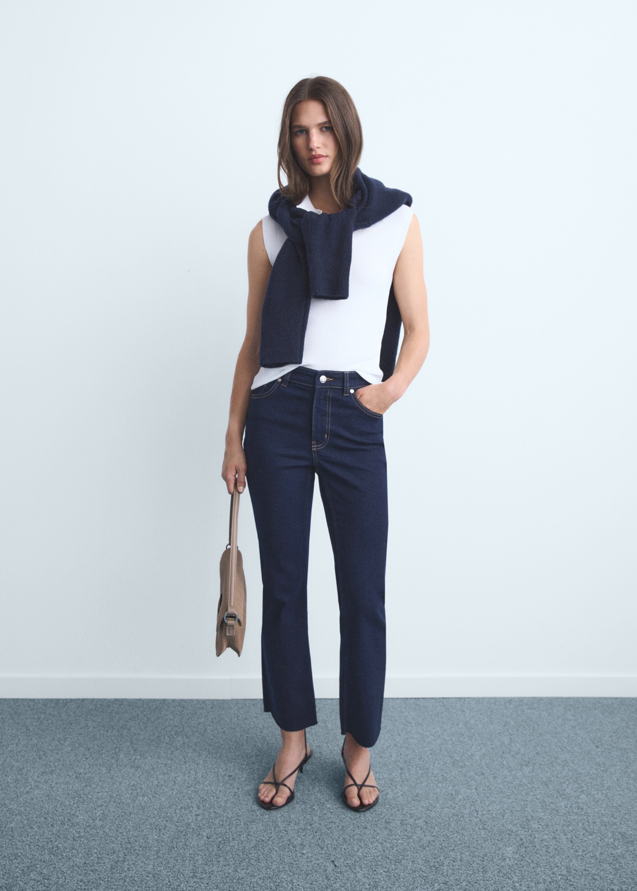 Jean Sienna flare crop - Plan général, Bleu. Ref: 17015802-00.