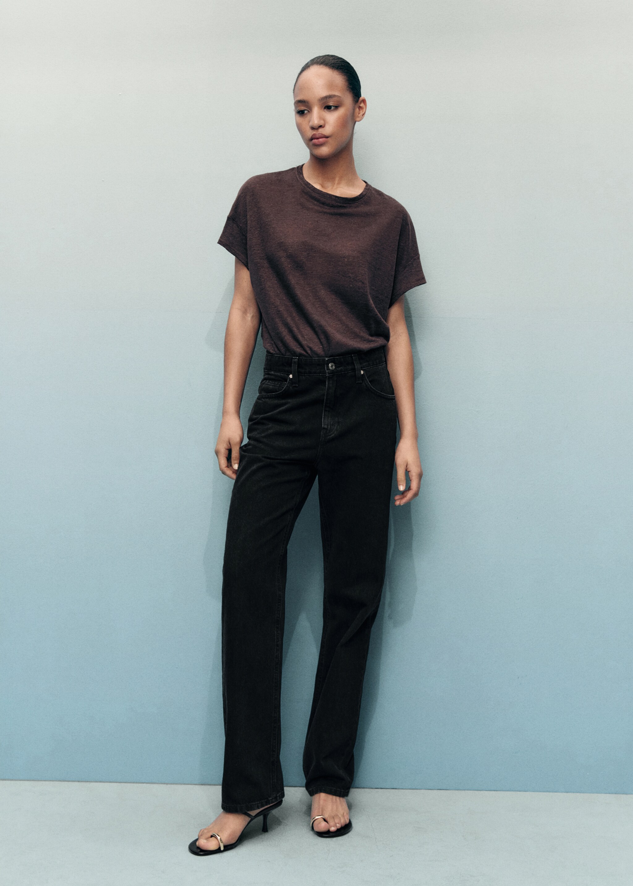 Matilda high-rise straight jeans - General plane, Black denim. Ref: 17015808-00.