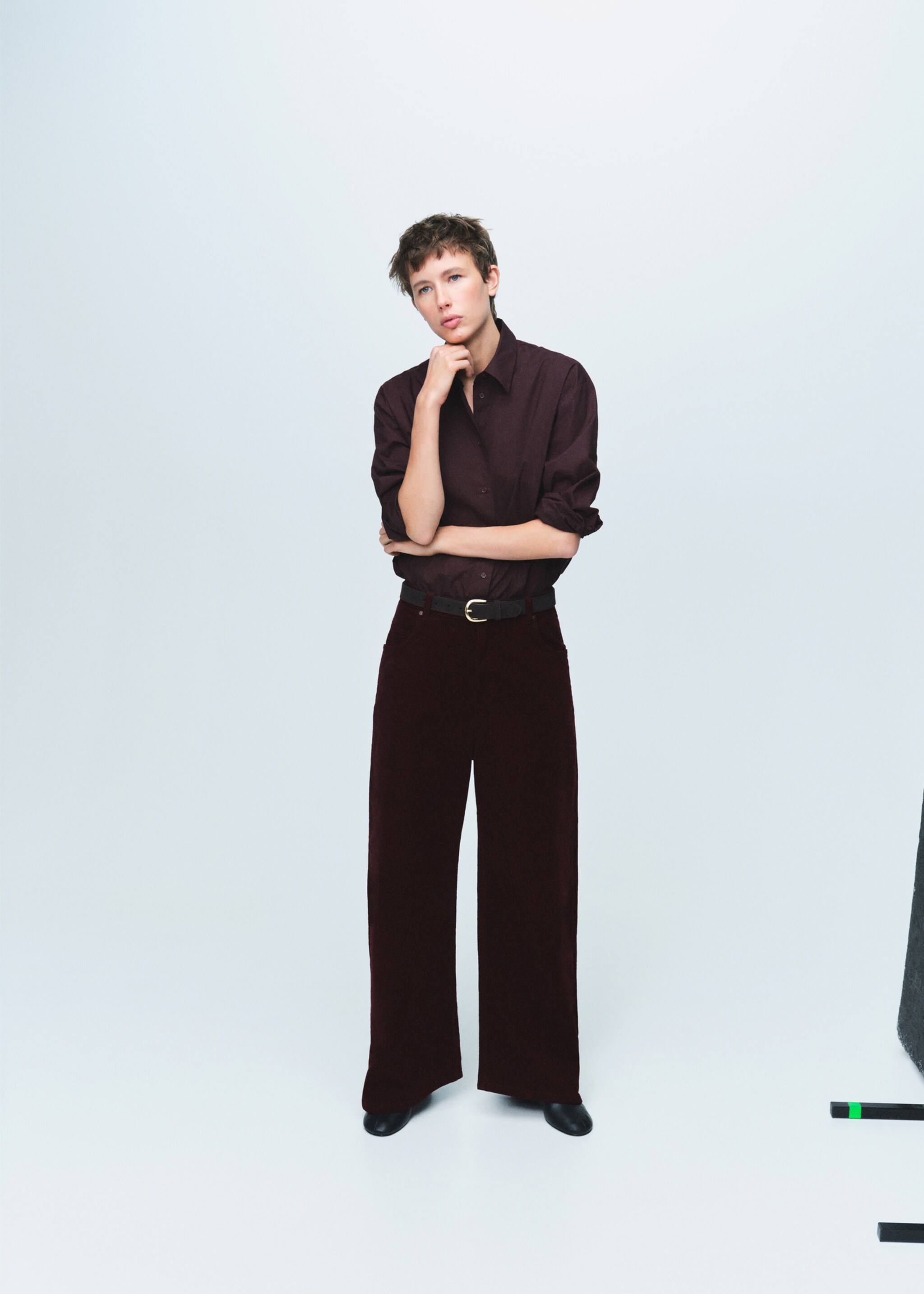 Wide-Leg-Cord-Jeans - Allgemeine Ansicht, Weinrot. Ref: 17015820-00.