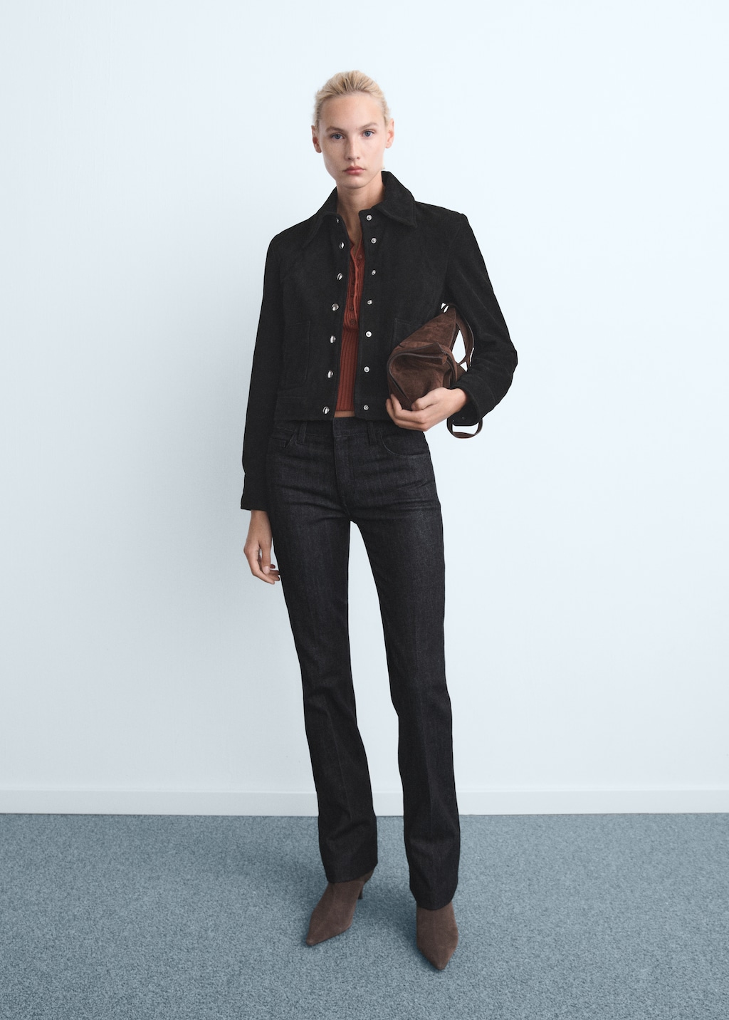 Mango Mid-rise flared jeans