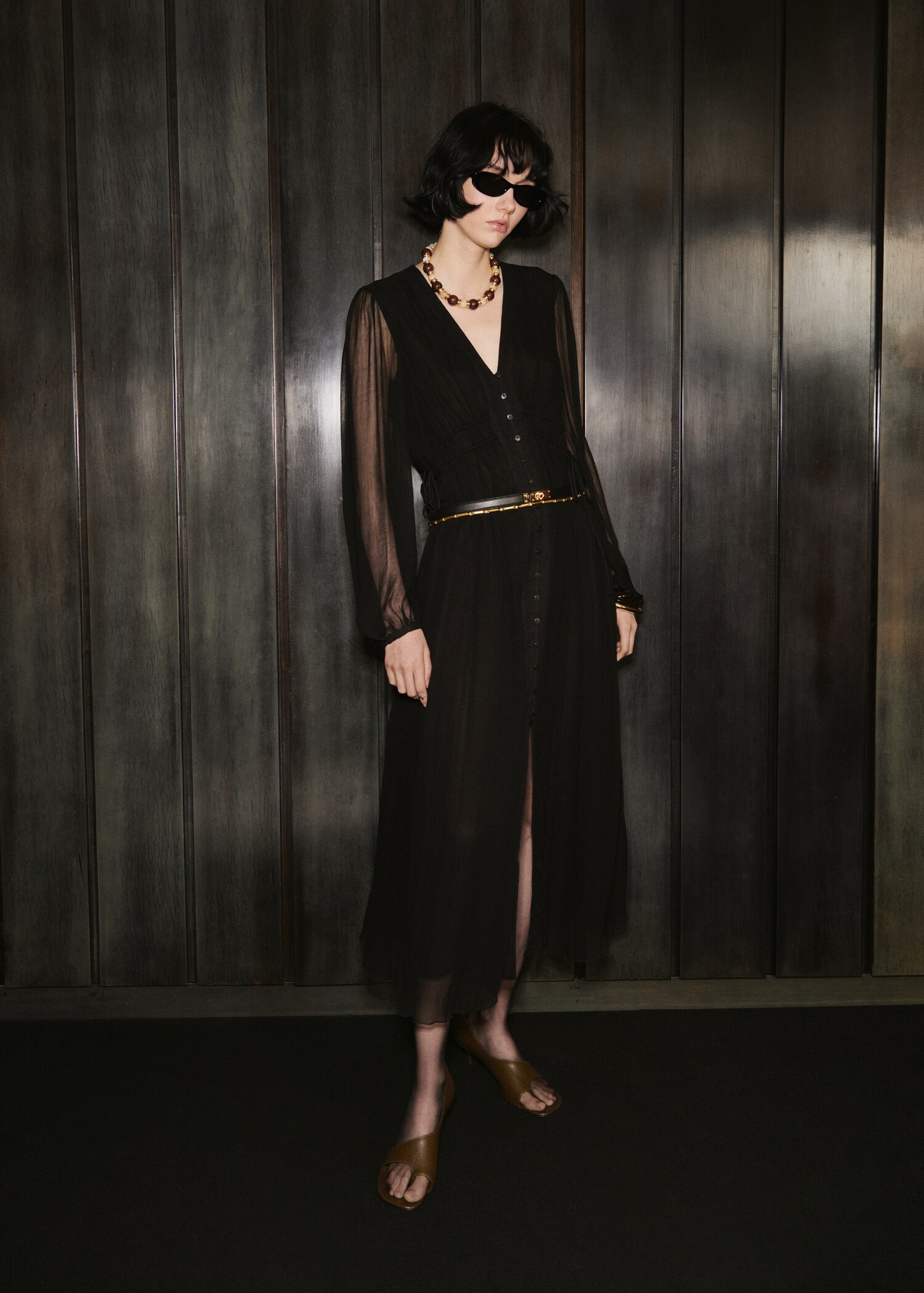 Robe gaze manches bouffantes - Plan général