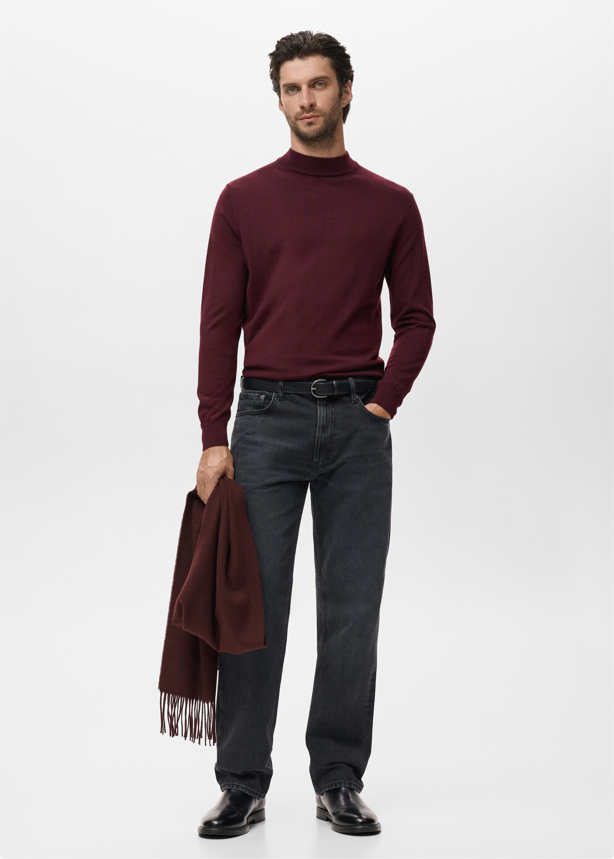 100% wool turtleneck sweater - General plane, Wine. Ref: 17015973-00.