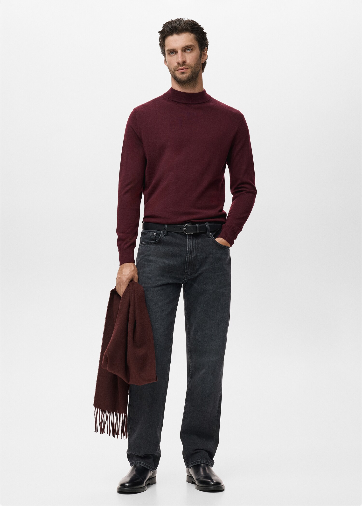 Pull-over 100 % laine col montant - Plan général