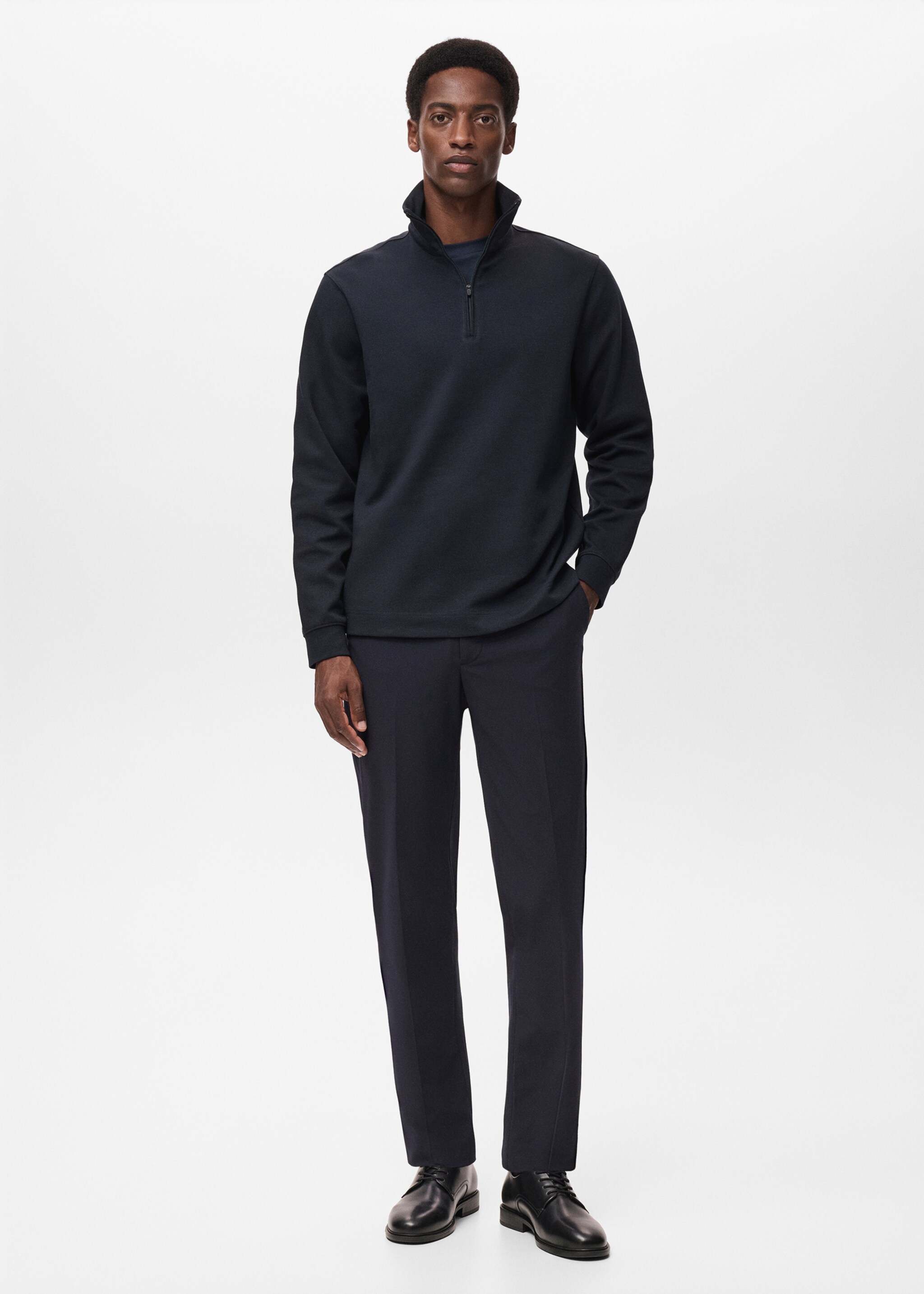 Technical Zip-Up Sweatshirt Regular Fit - General plane, Navy. Ref: 17015981-00.