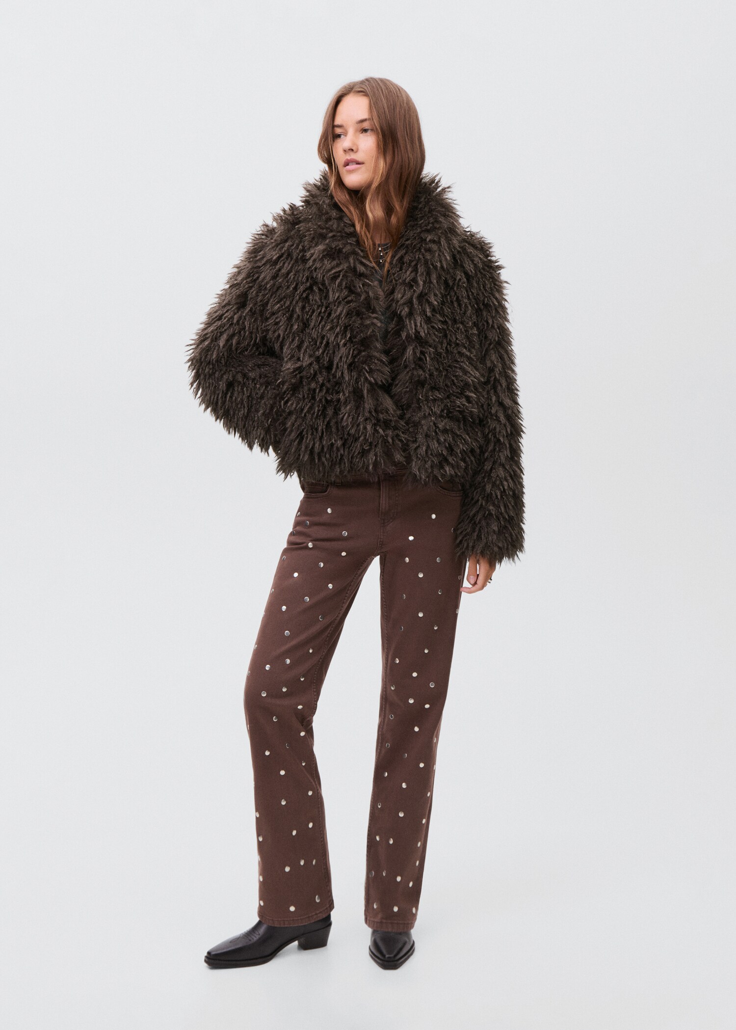 Short fur effect coat - General plane