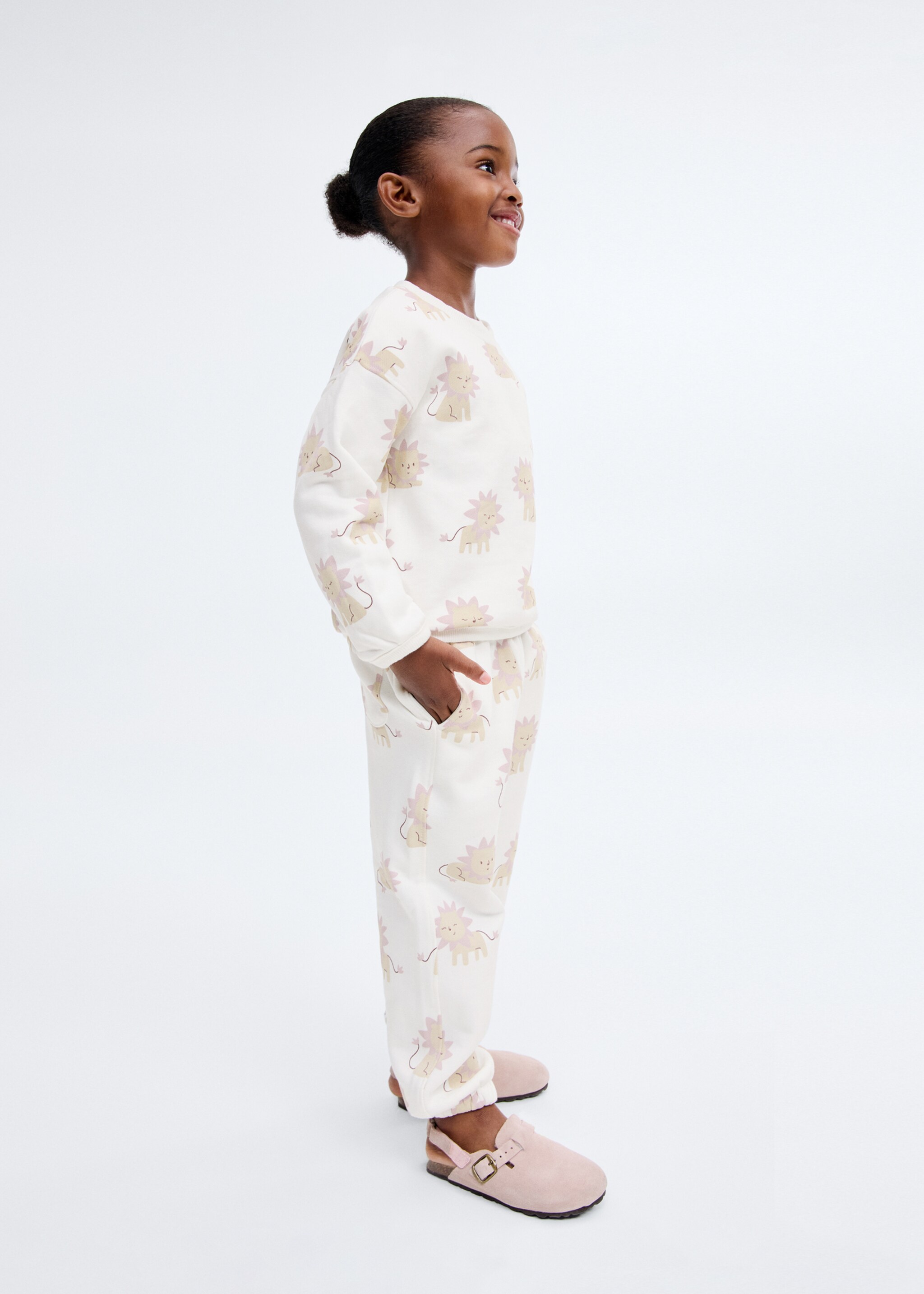 Lion print sweatshirt - General plane, Off White. Ref: 17016346-00.