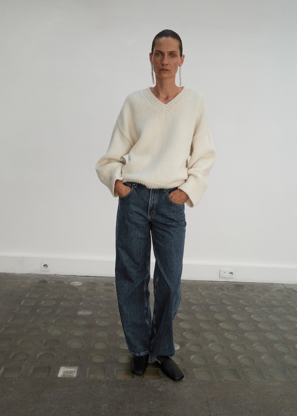 Mango Mid-rise straight jeans