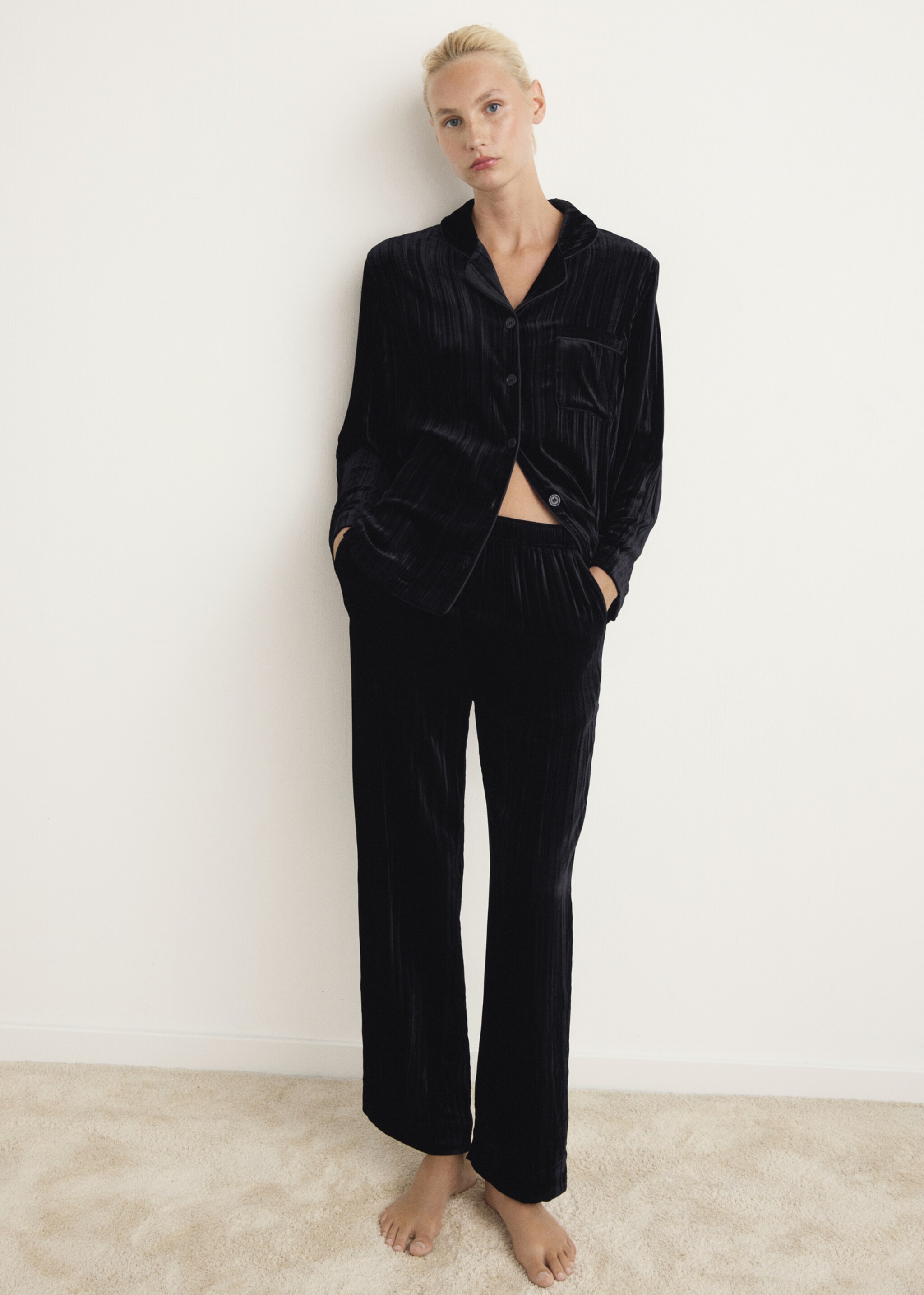 Silk velvet trousers - General plane, Grey. Ref: 17017132-00.